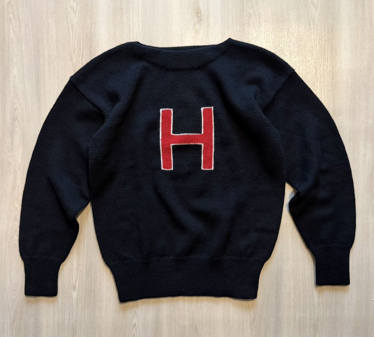 Vintage Vintage 90s Varsity Athletic Havard 100% Wool Knit Sz S Size US S / EU 44-46 / 1 - 1 Thumbnail