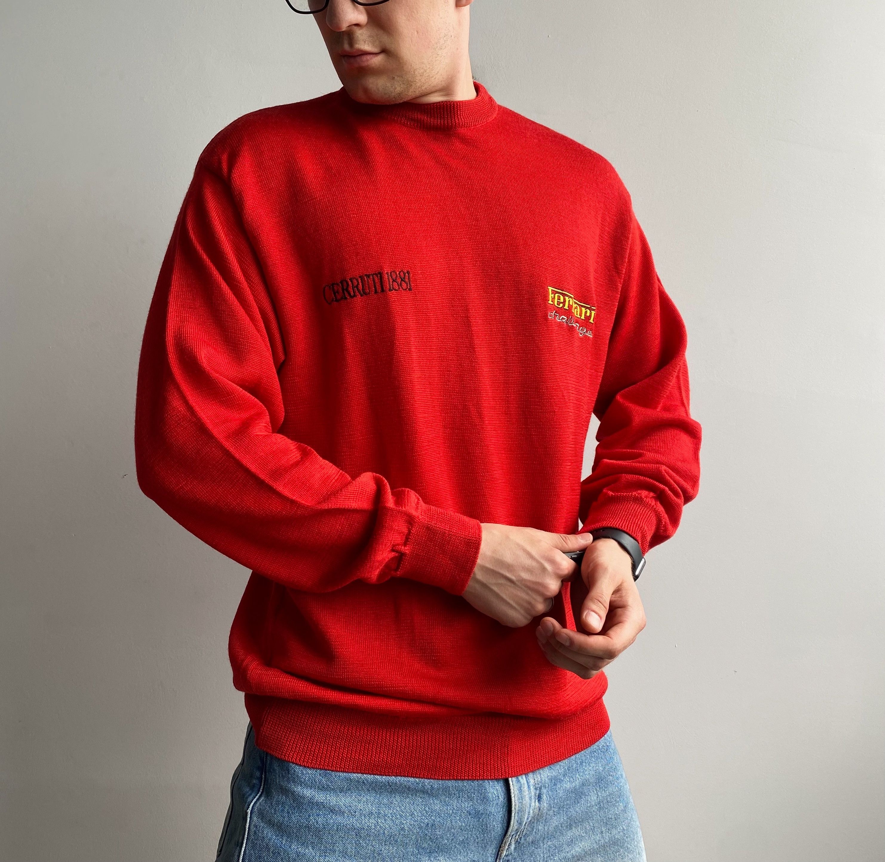 Cerruti 1881 RARE Vintage Cerruti 1881 Ferrari Racing 90s Sweater Size US XL / EU 56 / 4 - 8 Thumbnail