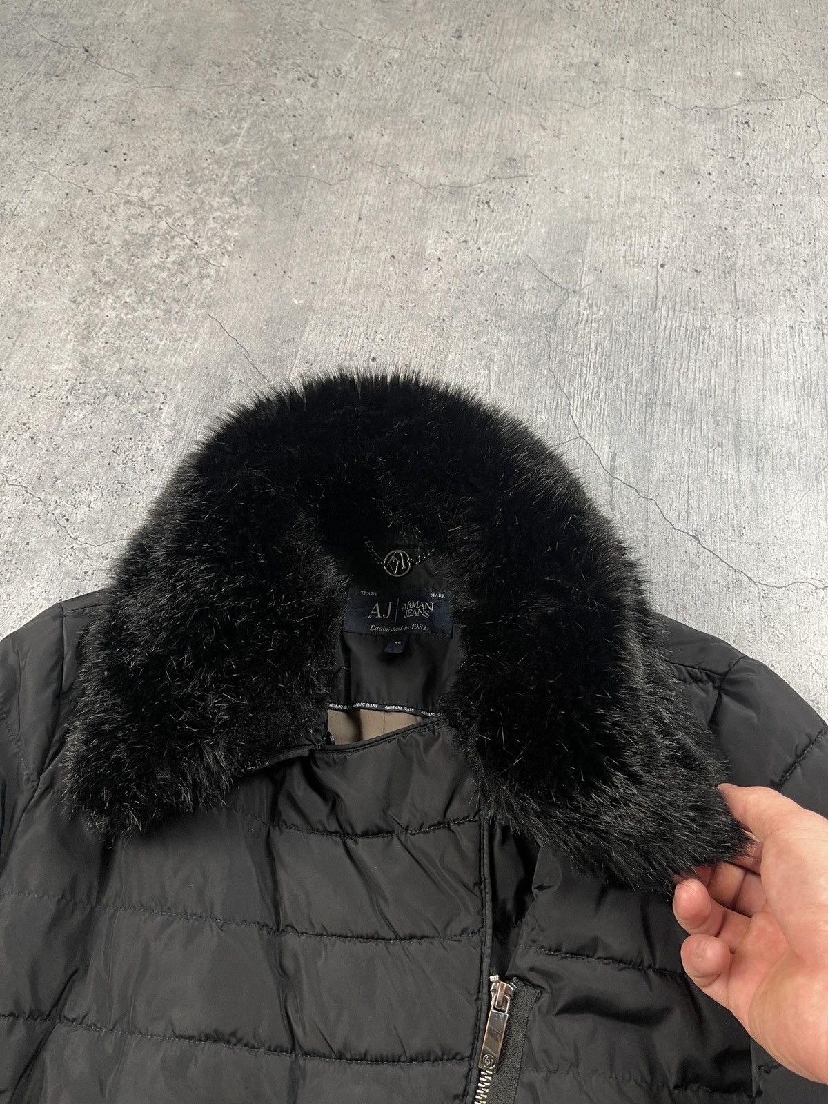 Armani × Japanese Brand × Vintage Armani Jeans Suede Fur Faux Jacket Size XL / US 12-14 / IT 48-50 - 6 Thumbnail