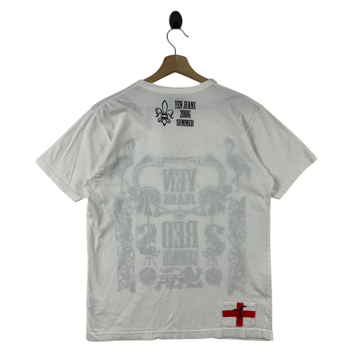 Japanese Brand × Vintage Vintage 00s YEN JEANS red summer 2006 tee Size US M / EU 48-50 / 2 - 4 Thumbnail