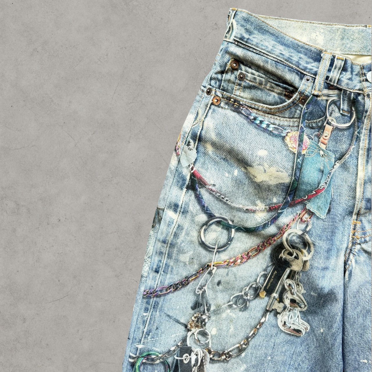 Acne Studios Acne Studios 1981M Trompe Loeil Chain Denim Jeans Sz 46 Size US 31 - 3 Thumbnail