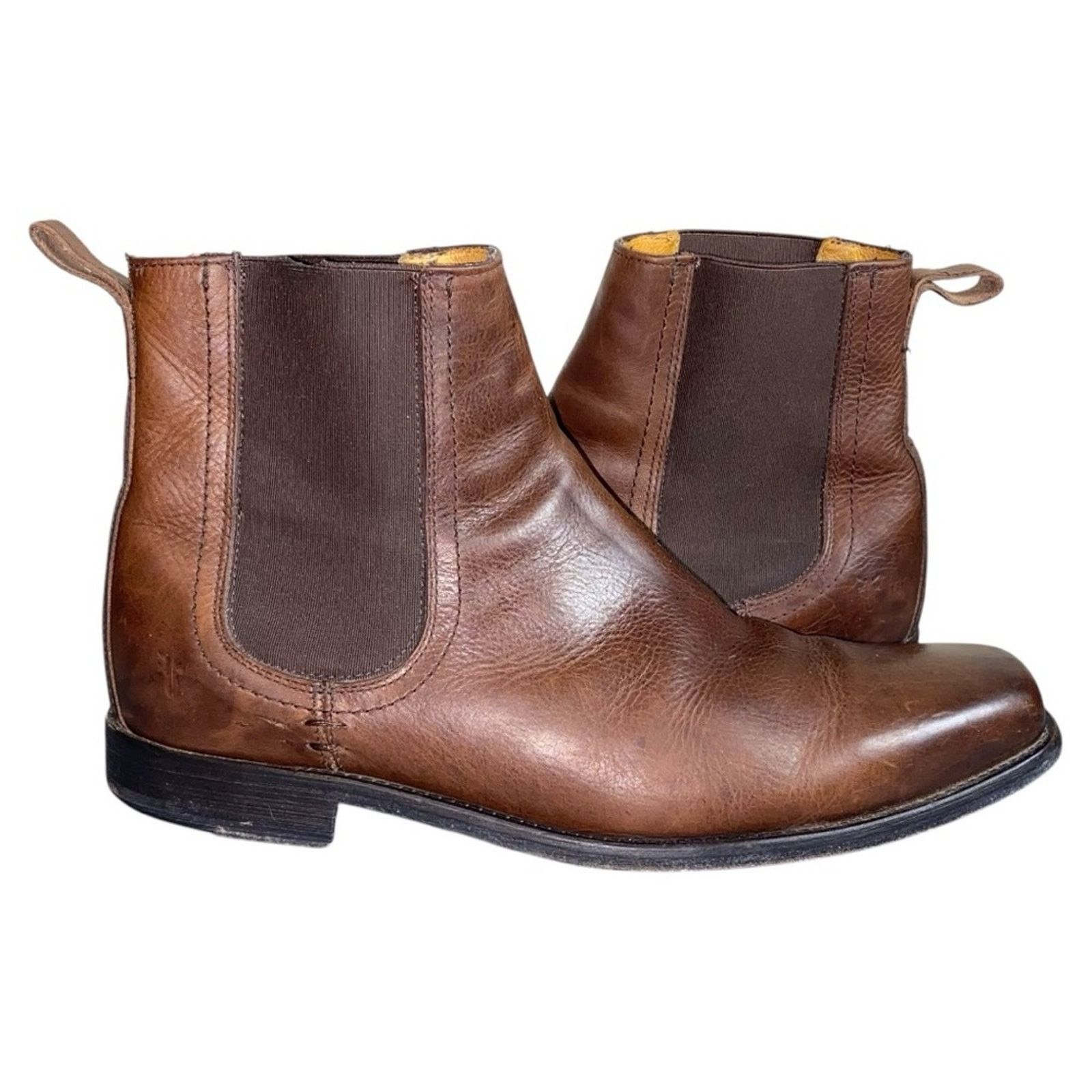Frye Chelsea Boots Mens 13 Dark Brown Leather Elastic Ankle Preppy Good Frye Brown Chelsea Boots for Men for sale | eBay main image 2