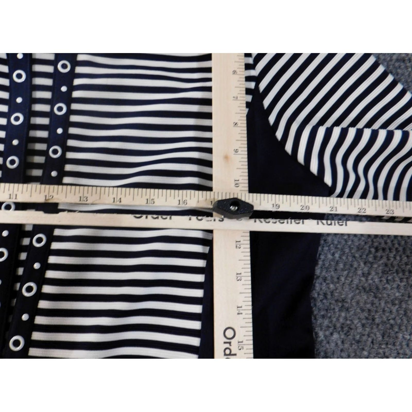 Vintage Alfred Dunner Jacket Women's Regular Size 14 Blue Striped Stretch Polyester Long Sleeve Mid-Length Casual Size XL / US 12-14 / IT 48-50 - 5 Thumbnail