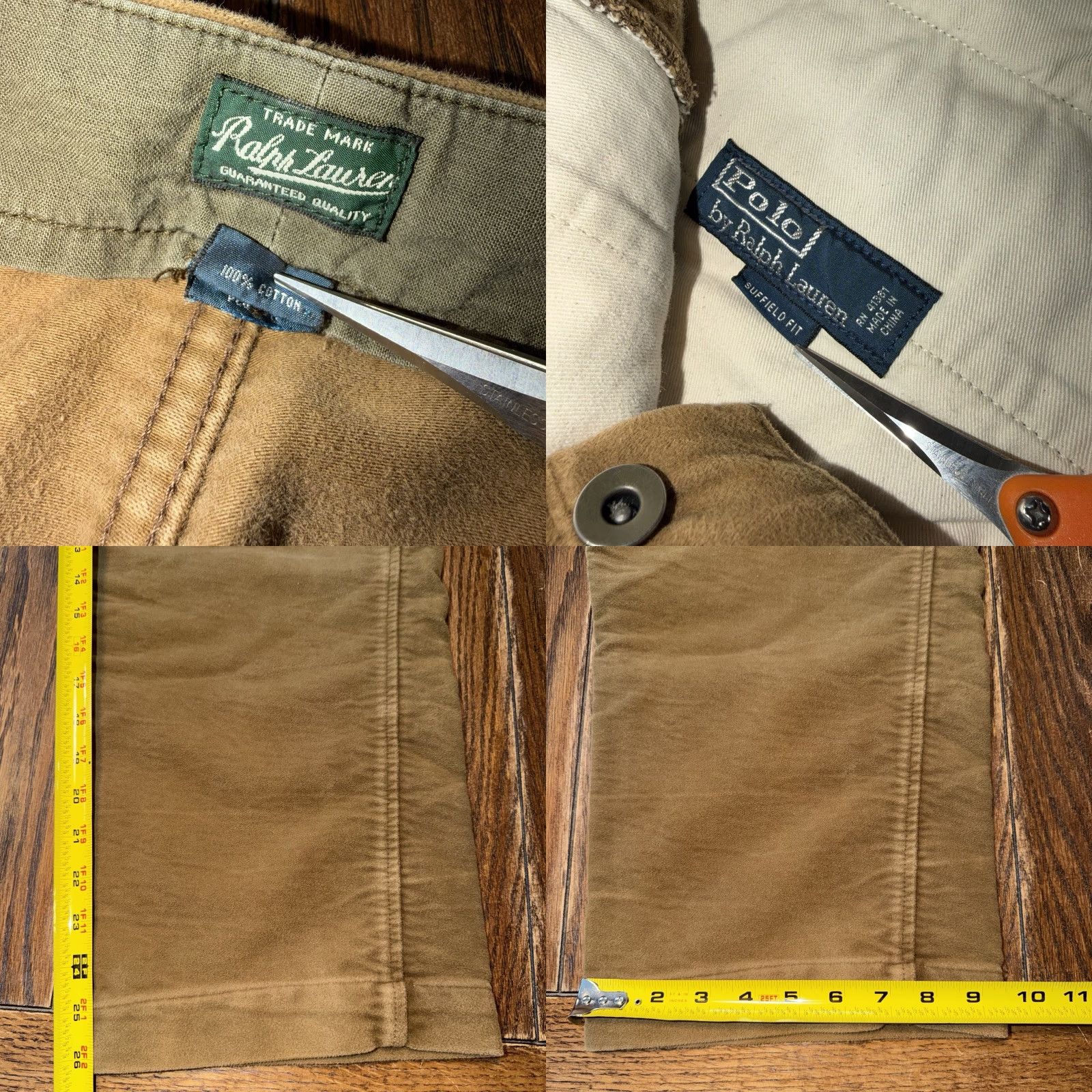 Polo Ralph Lauren VINTAGE Polo Ralph Lauren Suffield Pant Moleskin 42x30 Straight Brown Pockets - Polo Ralph Lauren Pants Size US XL / EU 56 / 4 - 9 Thumbnail