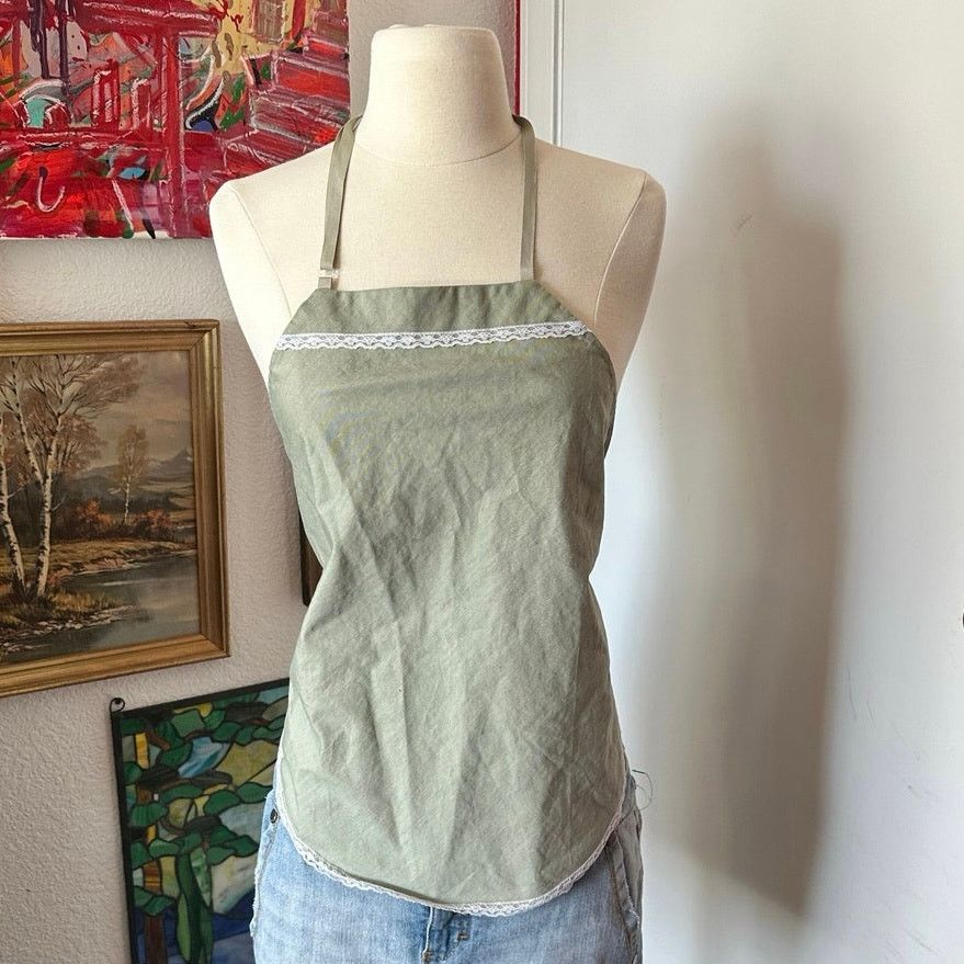 Other sunway green white lace tie back halter top Size S / US 4 / IT 40 - 1 Thumbnail
