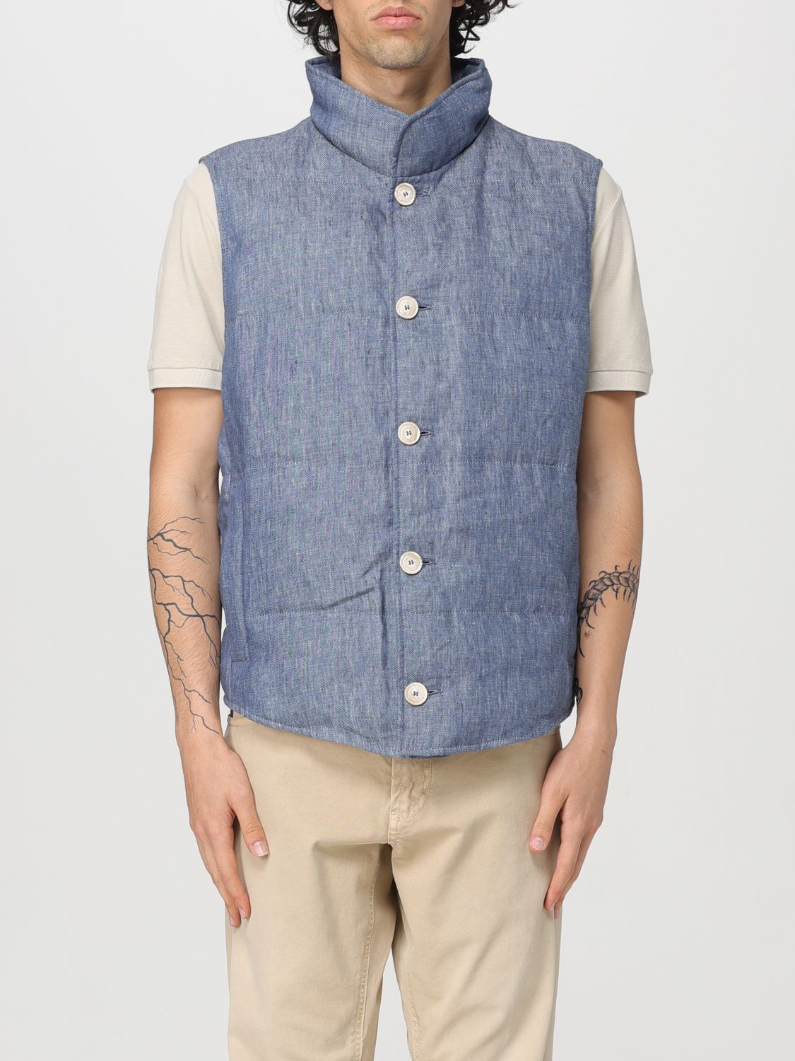 image of Brunello Cucinelli Jacket Men Denim (Size Large)