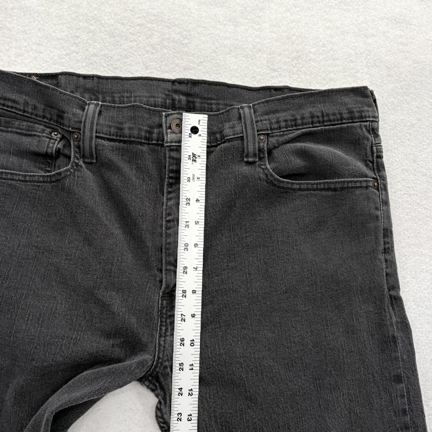 Levi's VINTAGE Levis 521 Slim Taper Jeans Mens 38x30 Gray Charcoal Wash 5-Pocket Denim Stretch Cotton Blend Jeans Mens W38 L30 Size US 38 / EU 54 - 6 Thumbnail