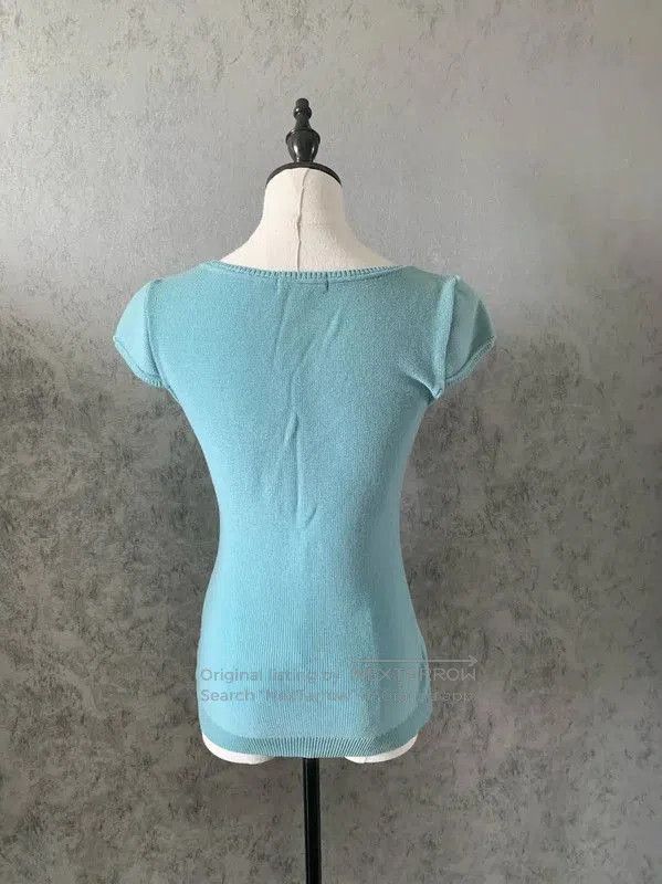 Burberry Short Sleeve Blue Wool T-Shirt.