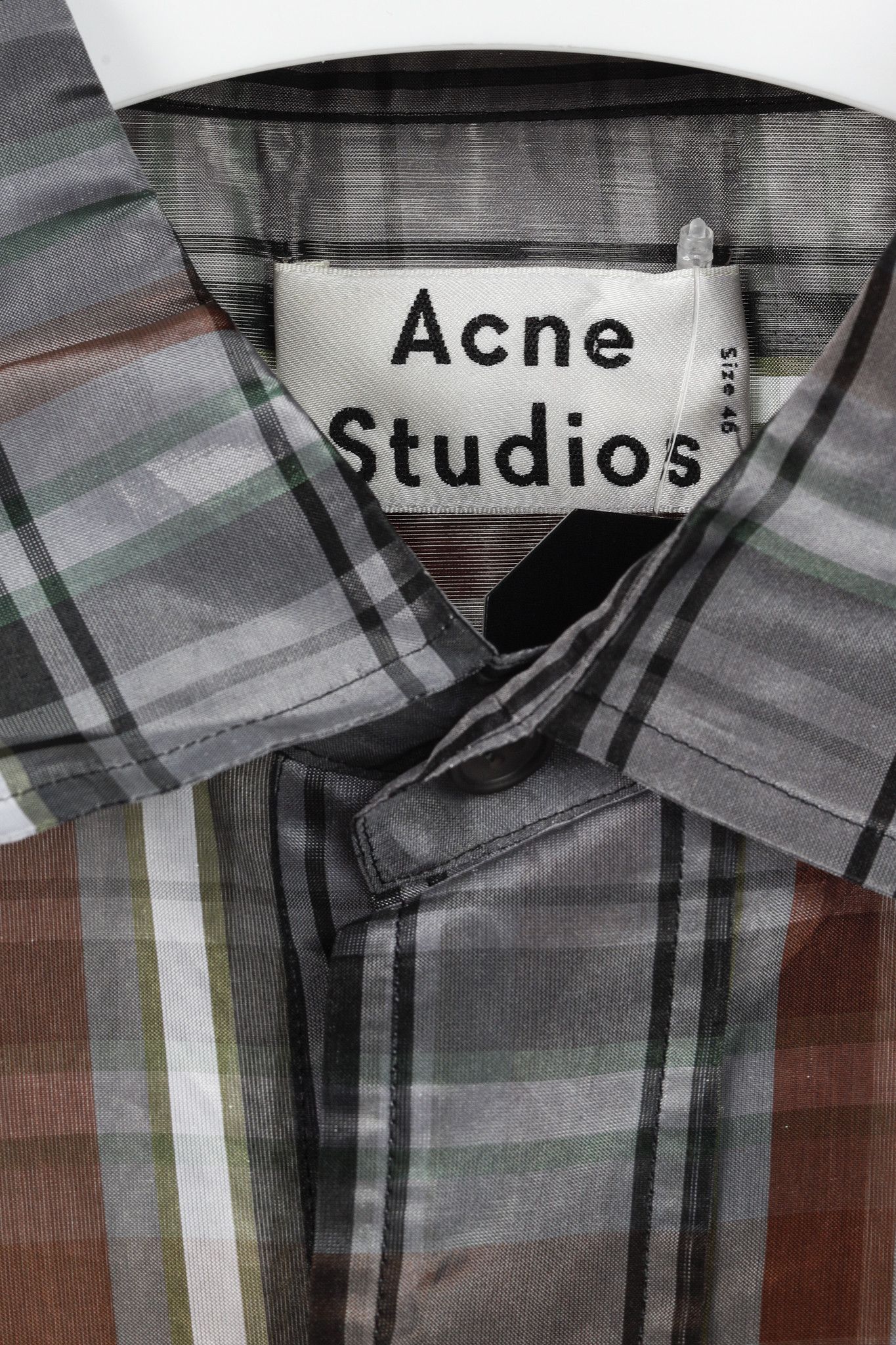 Acne Studios Acne Studios SS18 Atlent Plaid Sheer Button Up Shirt Size US S / EU 44-46 / 1 - 4 Thumbnail