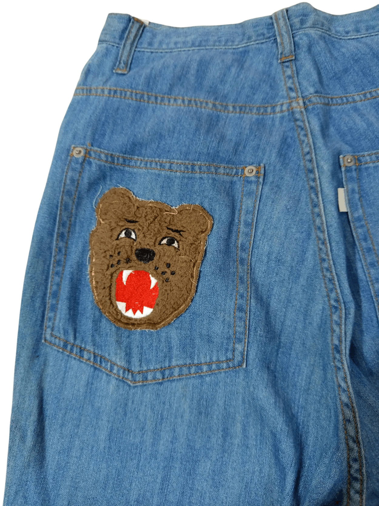 Ne-Net Ne-net Bear Patch Drop Crotch Denim Jeans Size 30" / US 8 / IT 44 - 2 Thumbnail