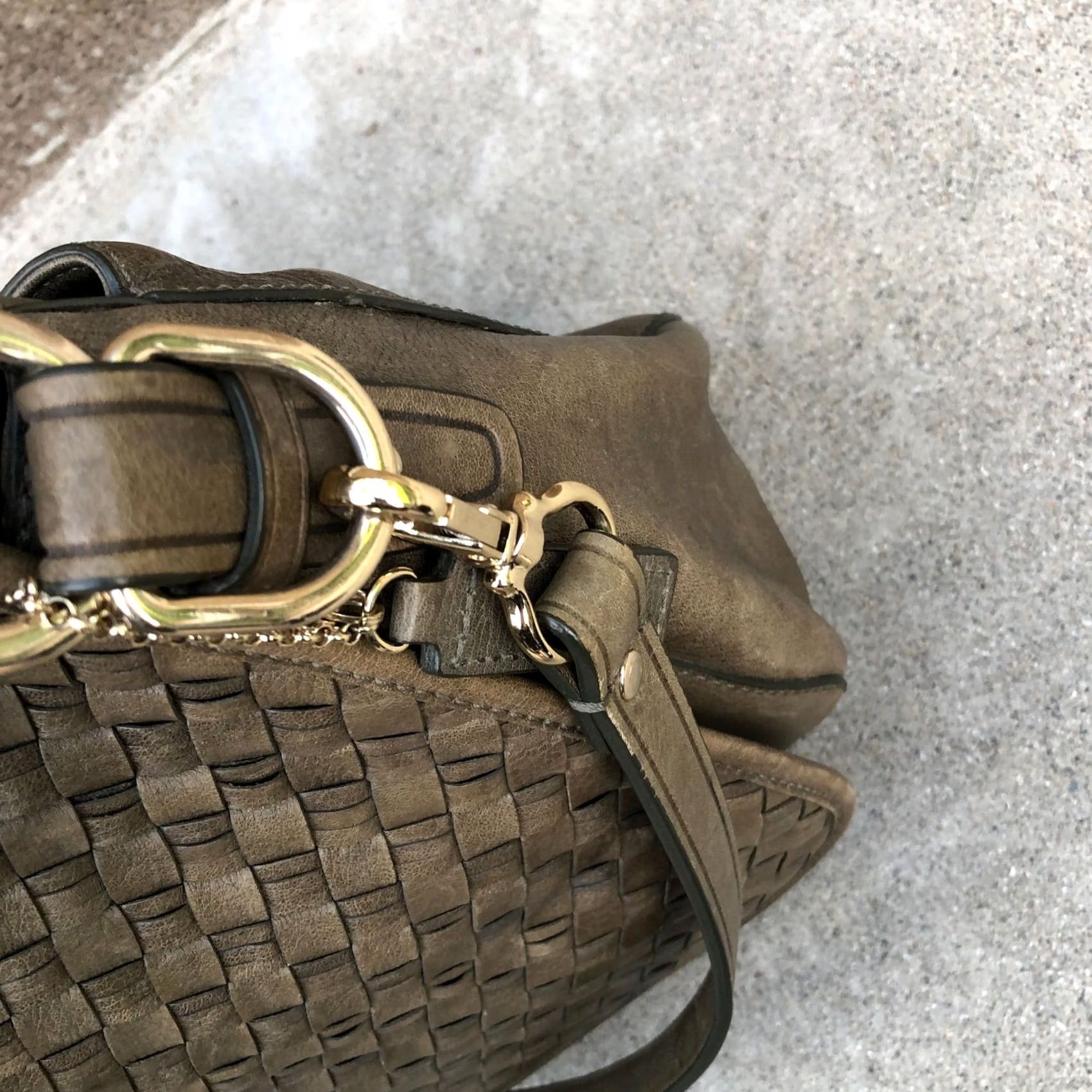 Cole Haan COLE HAAN Woven Weave Messenger Bag Crossbody Purse Army Green Women's Purse Size ONE SIZE - 4 Thumbnail