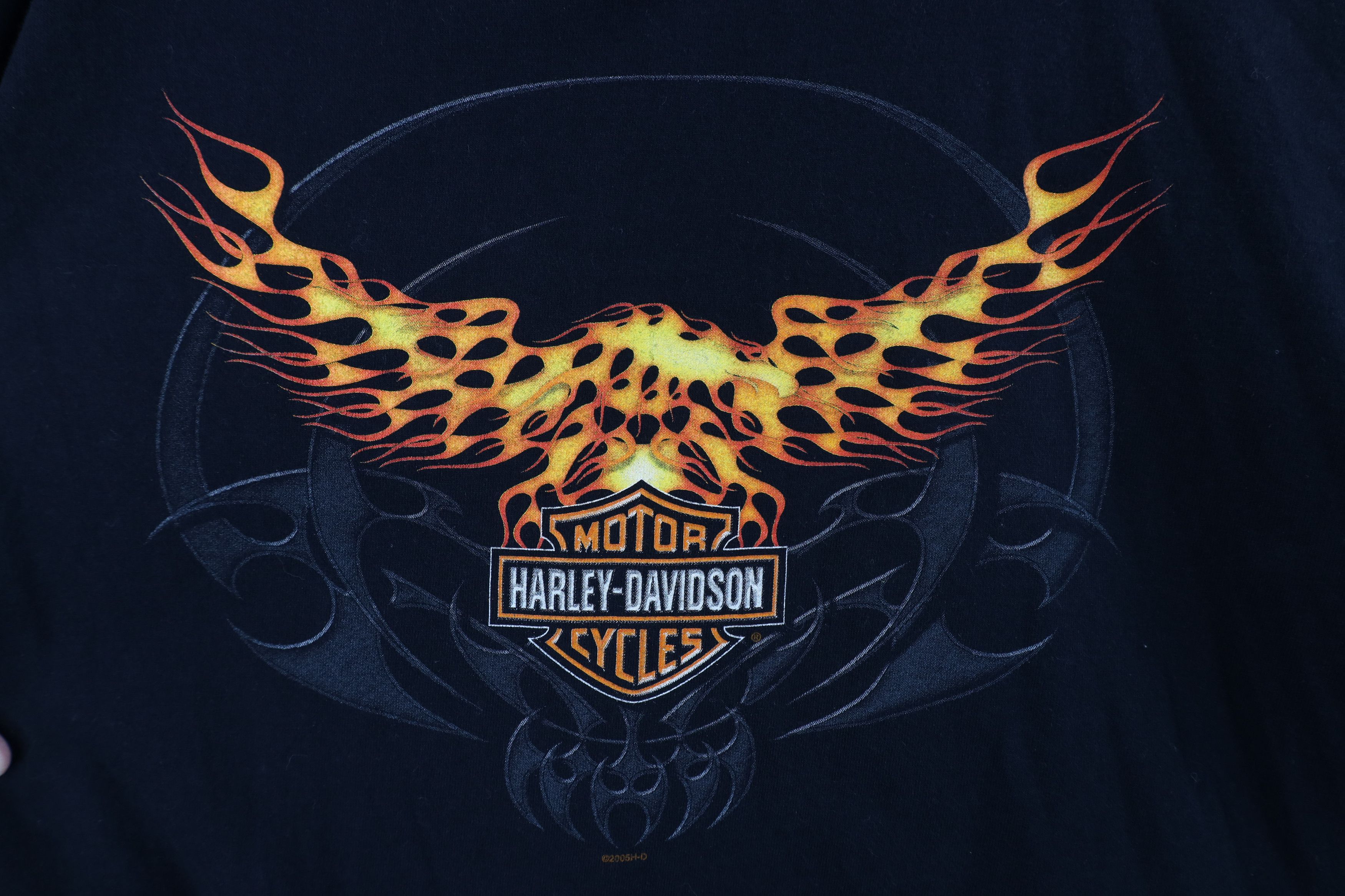 Harley Davidson Vintage Y2K 2005 Harley Davidson Phoenix Fire Flames T-Shirt Size US XL / EU 56 / 4 - 4 Thumbnail