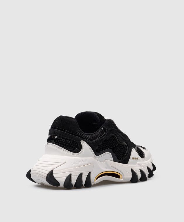 Balmain o1s1wg110425 B-East Low-Top Sneakers in White Black Size US 12 / EU 45 - 3 Thumbnail
