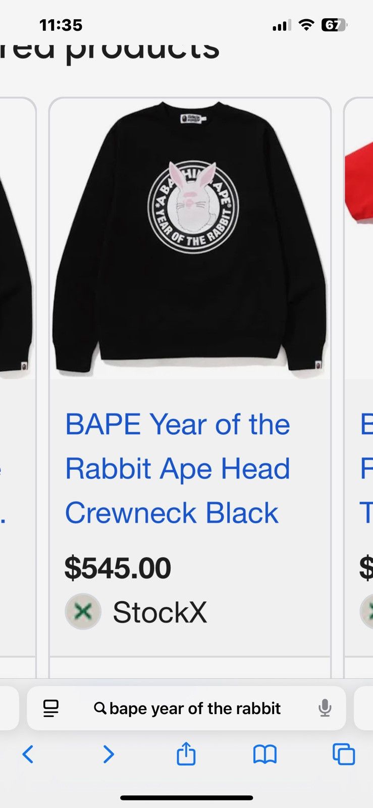 Bape Bape Year of the Rabbit Crewneck XL Size US XL / EU 56 / 4 - 5 Thumbnail