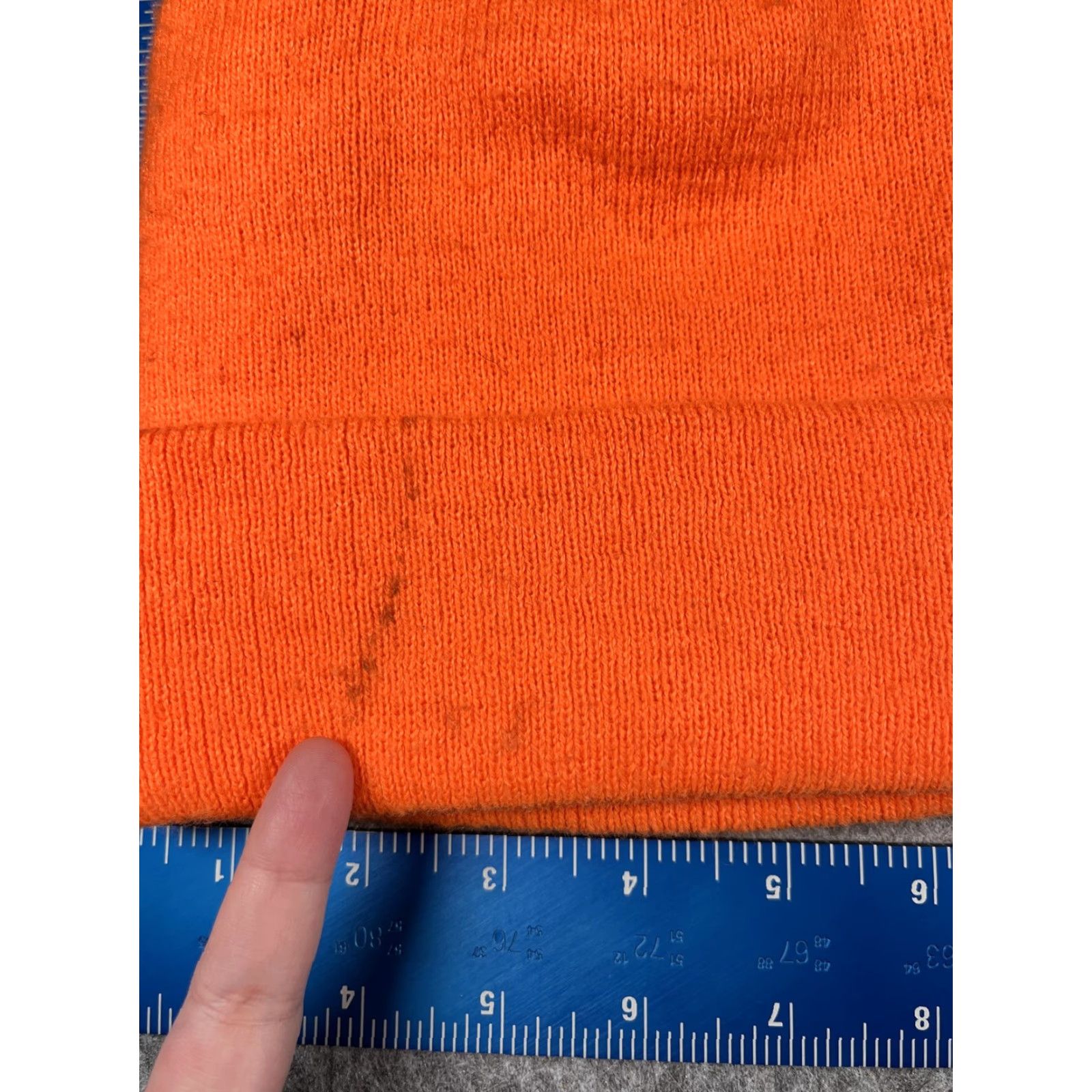 Vintage Mossy Oak Hat Beanie Mens One Size Orange Blaze Knit Lined Hi Vis Hunting Winter Size 44L - 2 Thumbnail