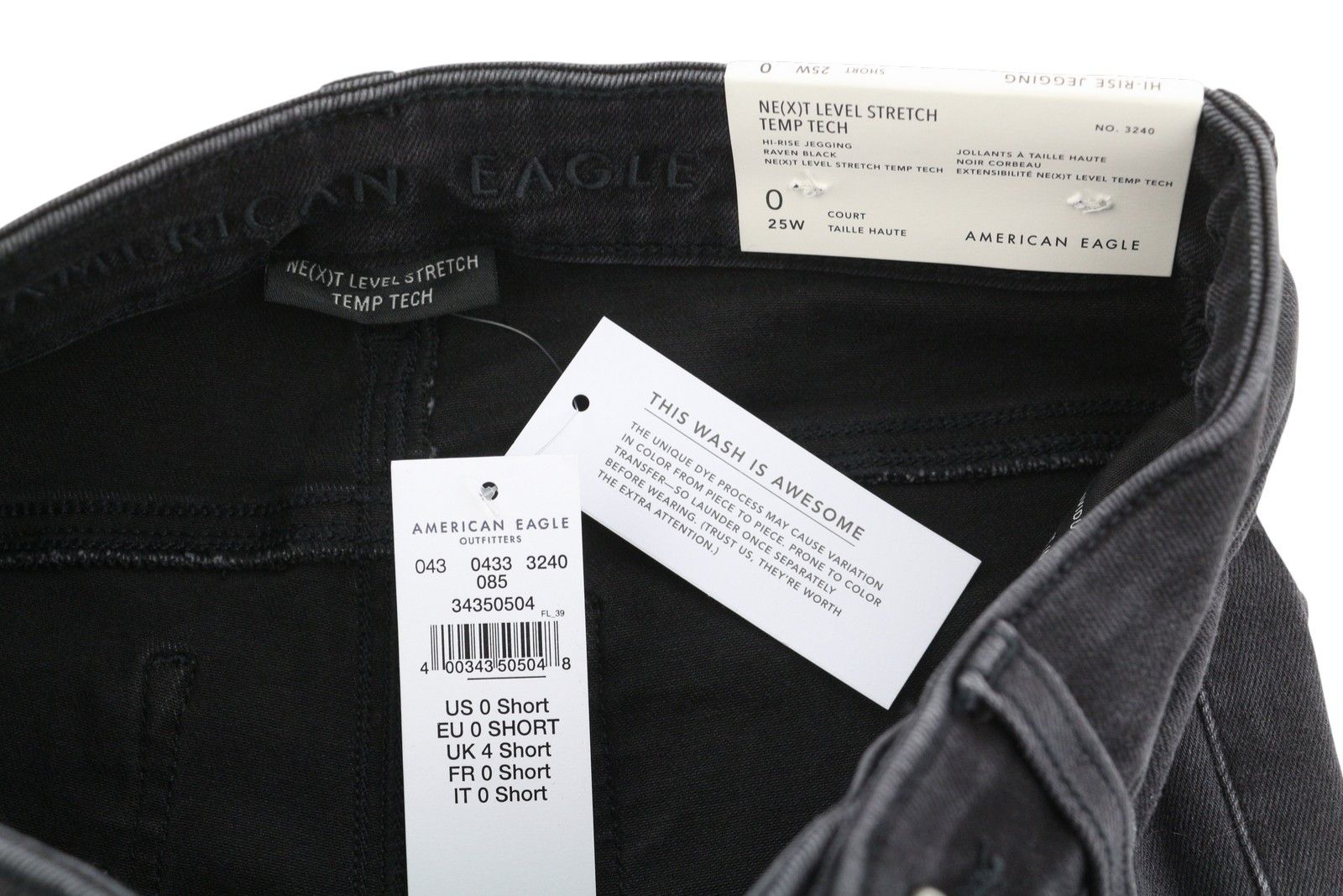 American Eagle Outfitters HI-RISE JEGGING W25 Raven Black Jeans 88999 Size 25" / US 0 / IT 36 - 6 Thumbnail