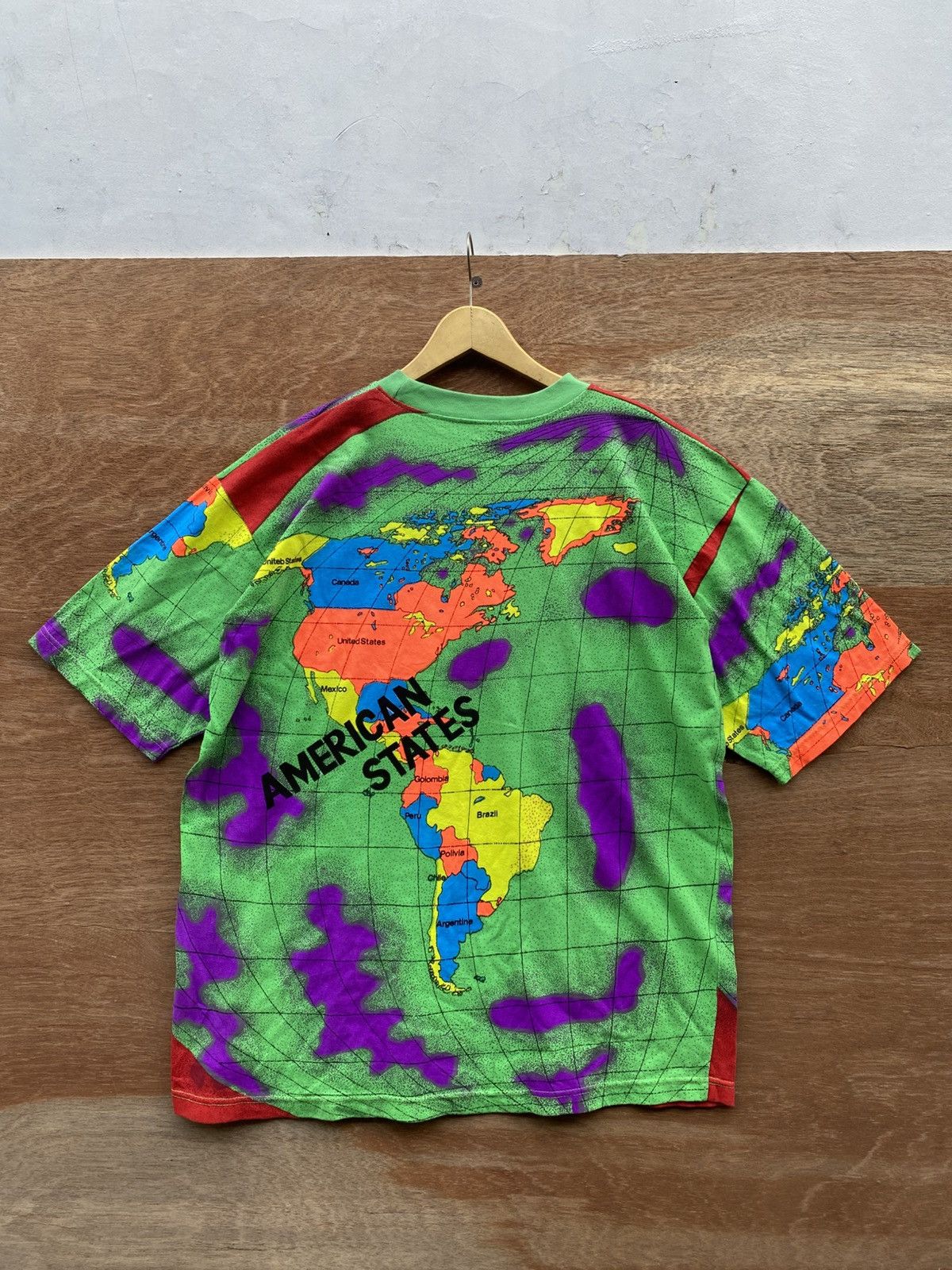 Vintage Vintage american states map all over print tshirt Size US XL / EU 56 / 4 - 2 Thumbnail