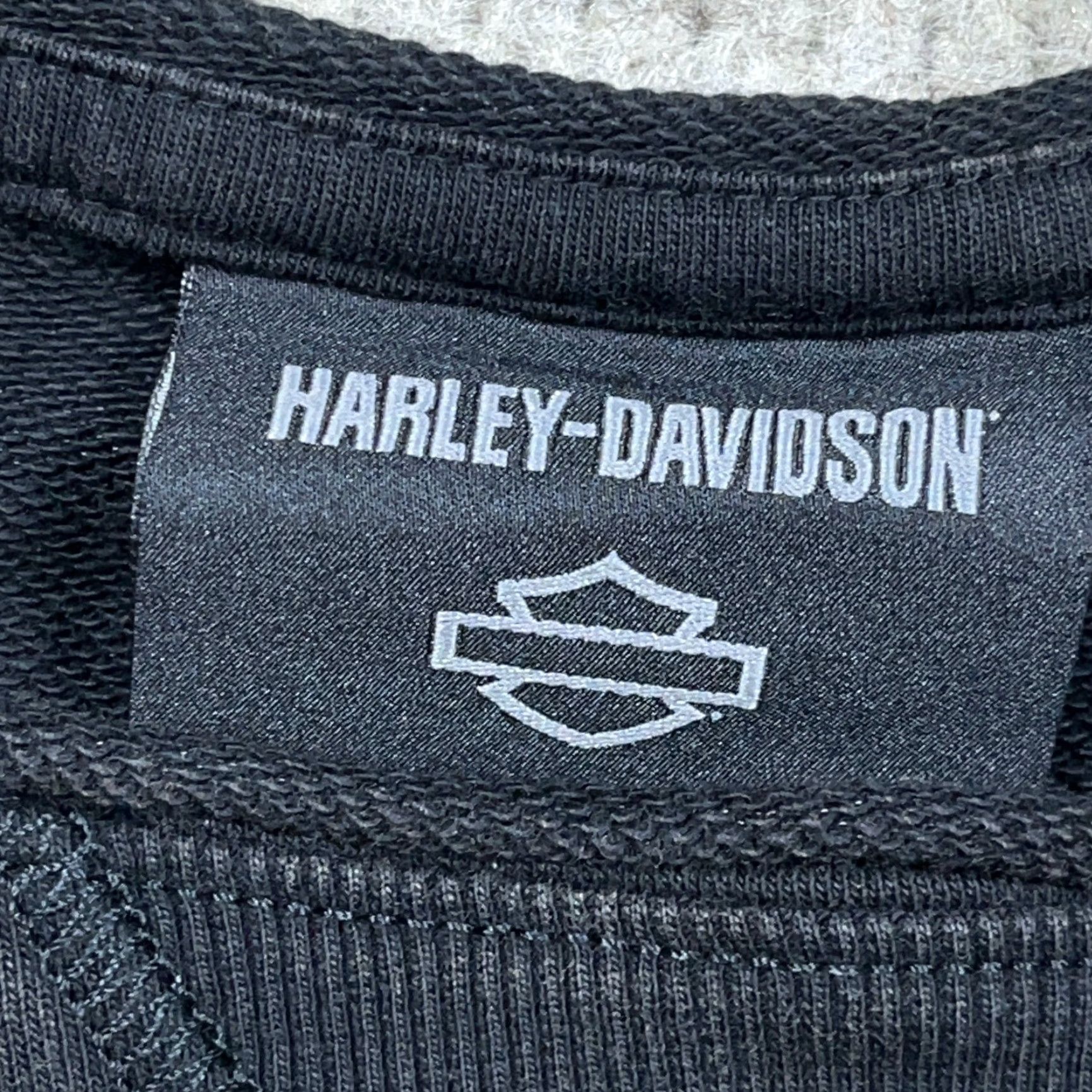 Harley Davidson Harley-Davidson Sweatshirt Women M Black 90s Retro Logo Motorcycle Pullover Long Sleeve Hoodie Pockets Size M / US 6-8 / IT 42-44 - 4 Thumbnail