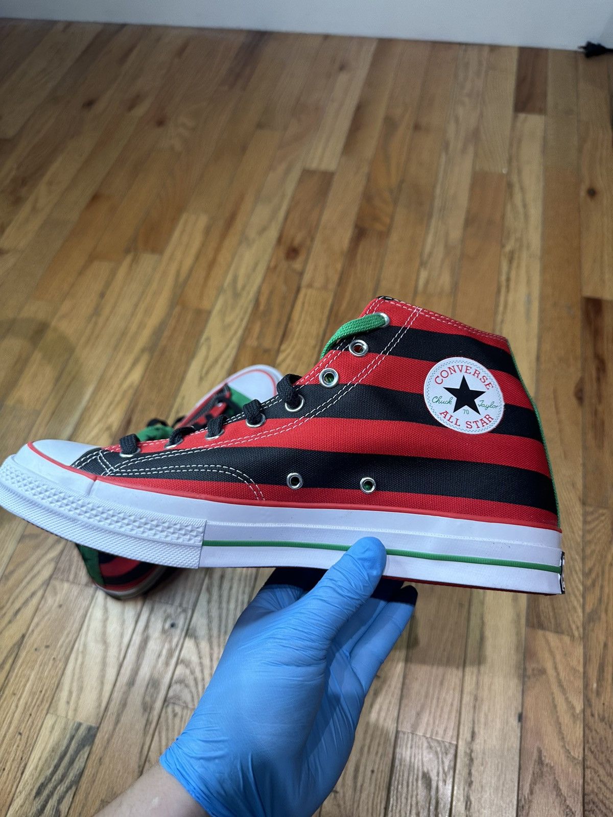 Converse Converse Denim Tears x Chuck 70 High Pan-African Flag Size US 12 / EU 45 - 7 Thumbnail