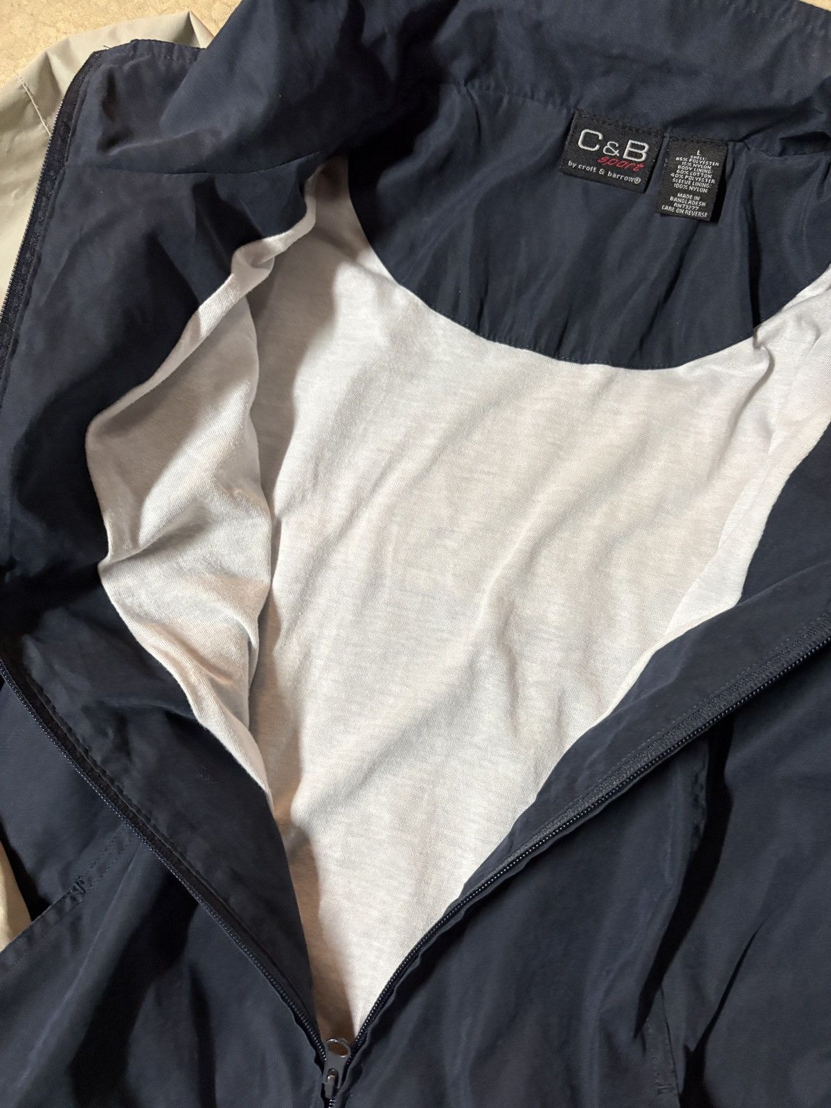 Croft & Barrow Vintage 90s Croft & Barrow Stripe Windbreaker Jacket Navy Size US L / EU 52-54 / 3 - 5 Thumbnail