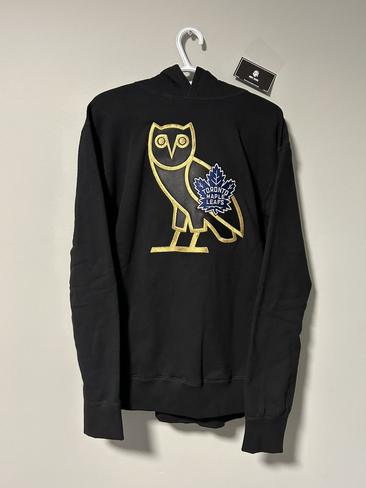 image of Ovo X Toronto Maple Leafs OG Owl Hoodie Black Size Xl, Men's