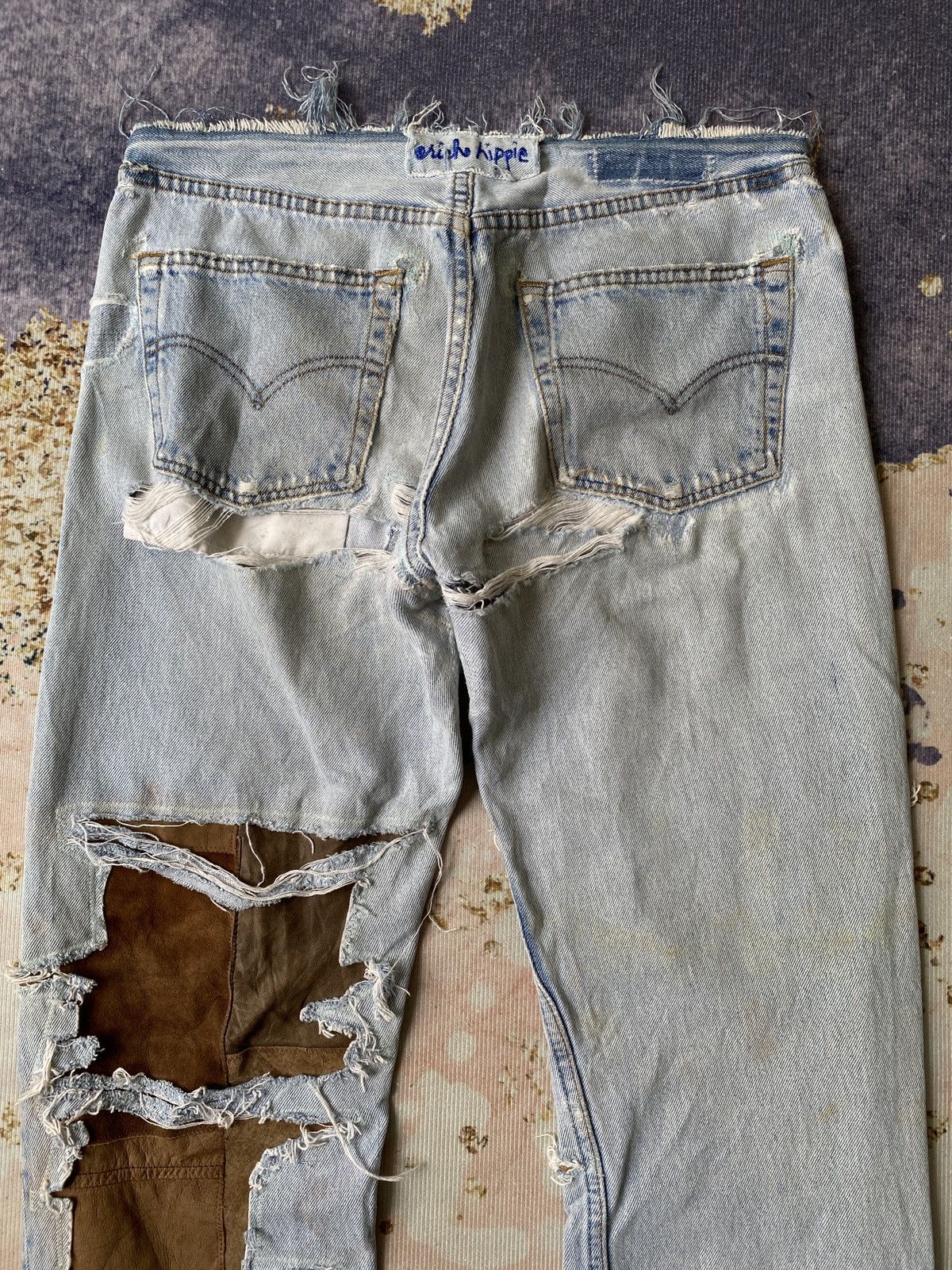 Japanese Brand 1990s - Ericho Hippie Deconstruced Distressed Design Denim Size US 32 / EU 48 - 14 Thumbnail