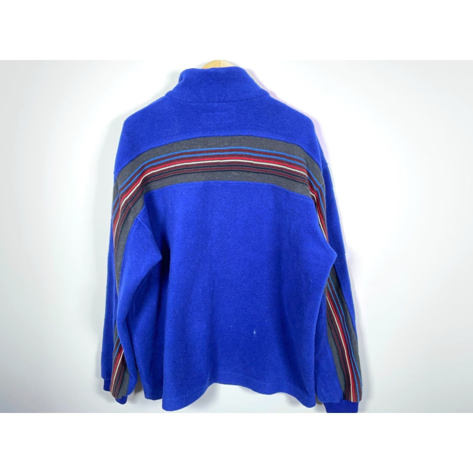 Vintage VINTAGE Fire + Ice Jacket XL Blue 1/4 Zip Fleece Pullover Striped Sleeves Italy Made Men Size XL Short Length Size US XL / EU 56 / 4 - 2 Thumbnail