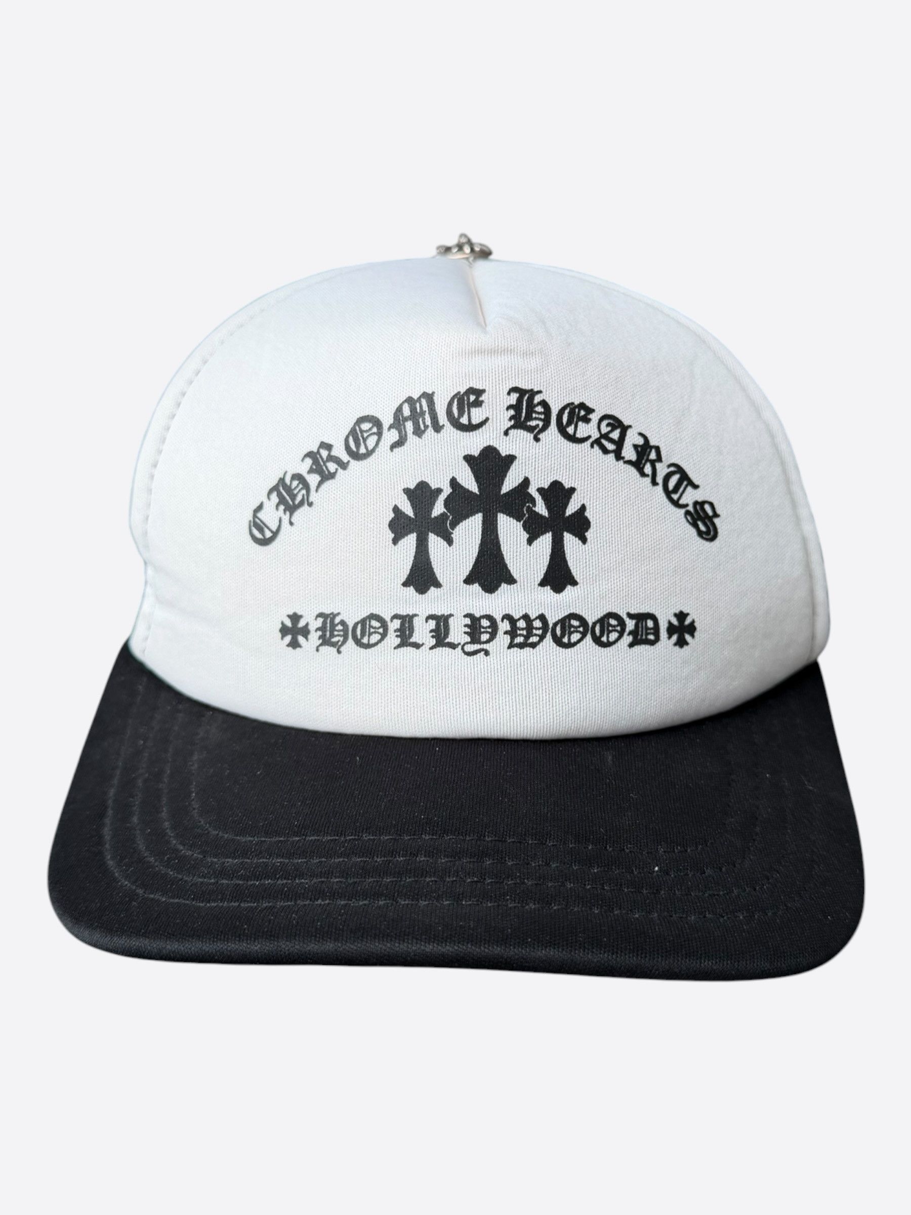 Chrome Hearts Chrome Hearts White Triple Cross Black Trucker Hat