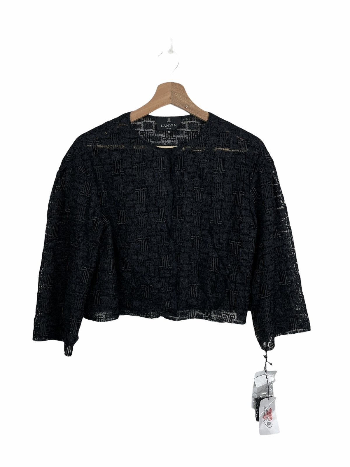 Lanvin Lanvin en Bleu Black Lace Monogram Top Japan NWT – S/S 2019 Size S / US 4 / IT 40 - 1 Thumbnail