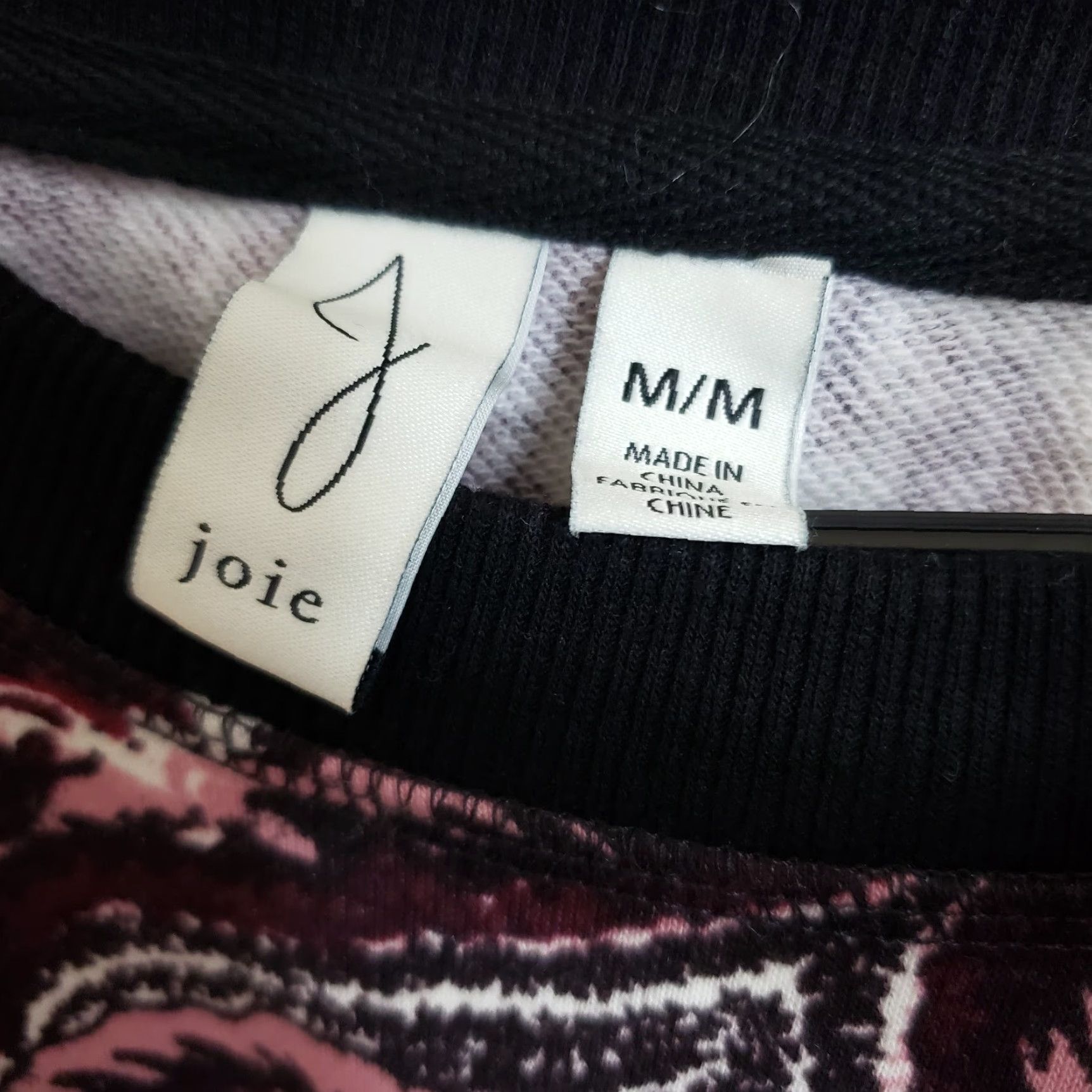 Joie Joie Womens Pullover Sweatshirt Size M Burgundy Multicolor Floral Long Sleeve Thumbholes Knit Jersey Clothing Womens Pullover Shirt Size M / US 6-8 / IT 42-44 - 5 Thumbnail