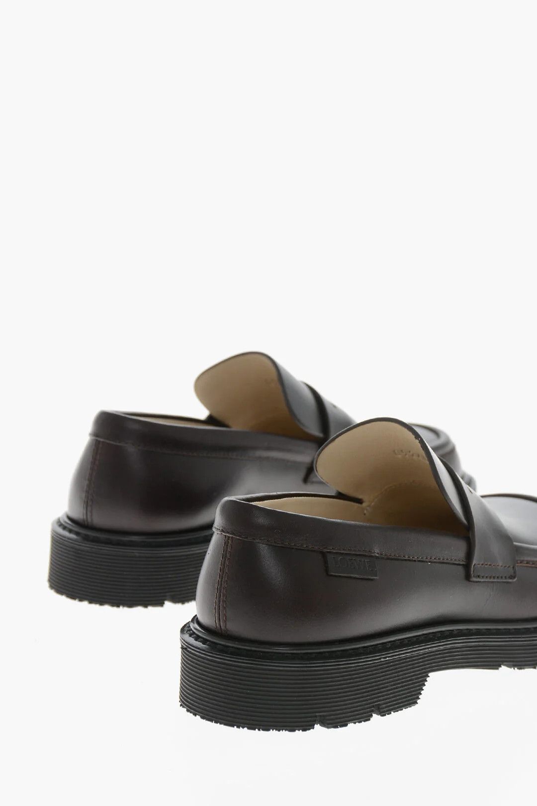 Loewe og1mm0426 Brushed Leather Penny Loafers in Brown Size US 5 / IT 35 - 2 Thumbnail
