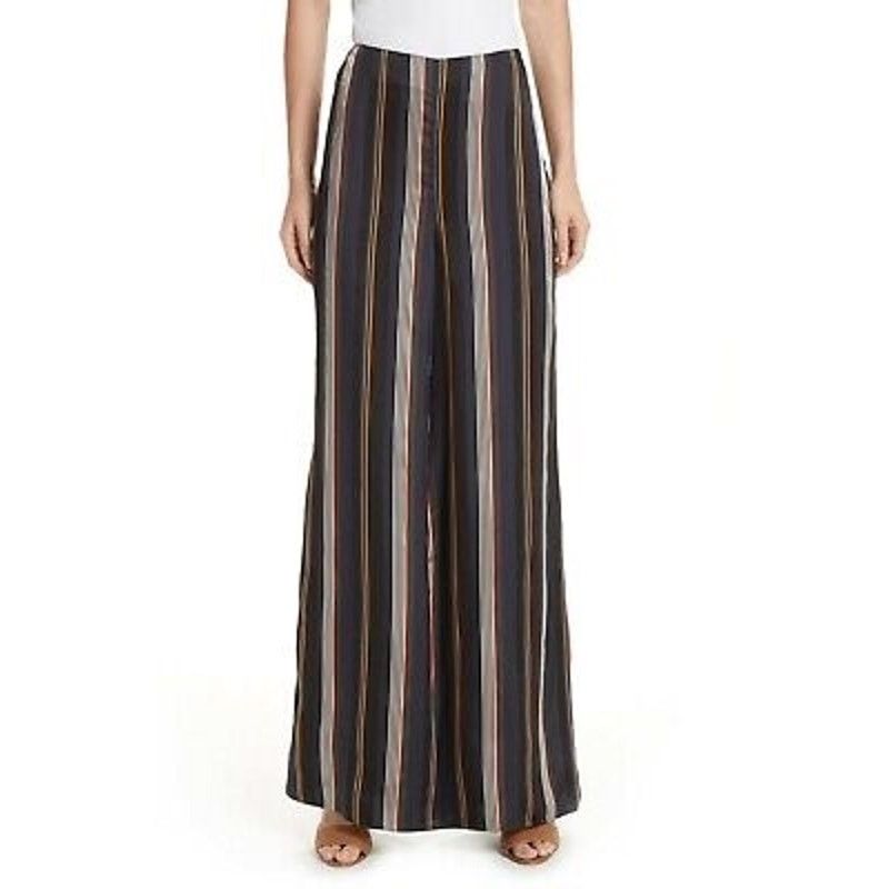 Nordstrom ROKSANDA | Navy Blue Stripe High Waist Wide Leg Pants US 10 Size 28" / US 6 / IT 42 - 5 Thumbnail