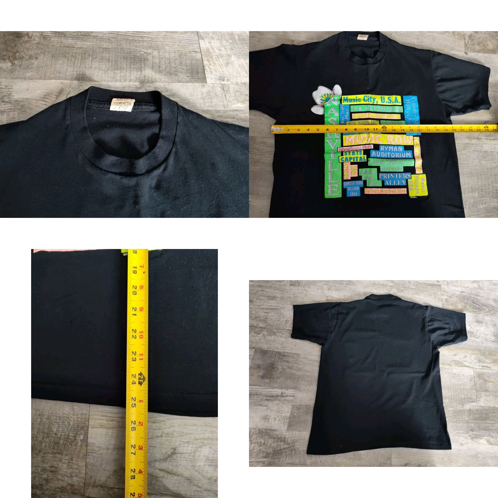 Vintage Vintage Belton USA Made Single Stitch Nashville Music Tee Shirt Size L Crew Neck Short Sleeve Black Cotton Polyester Logo Men Baseline: Music Size US L / EU 52-54 / 3 - 8 Thumbnail