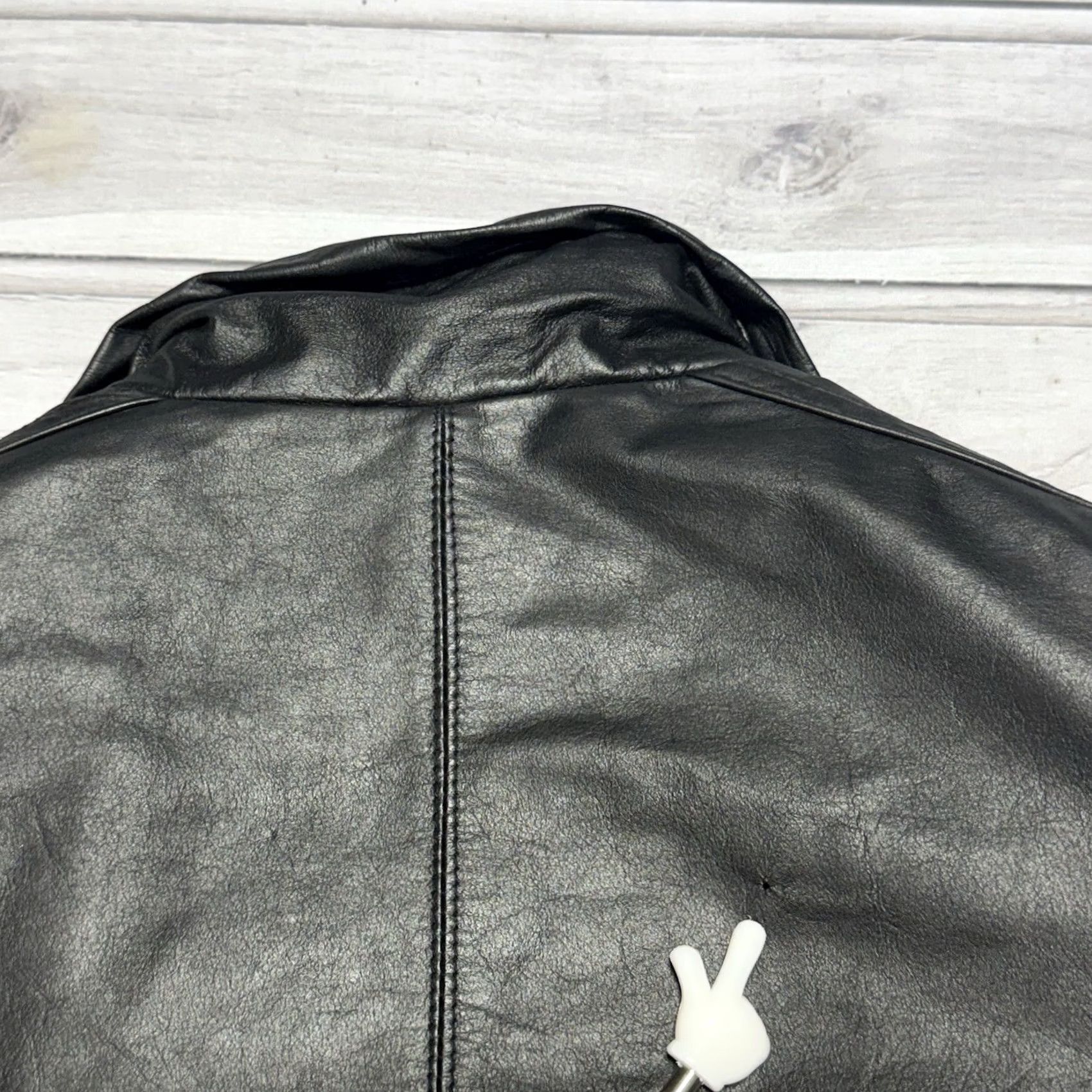 Members Only VINTAGE Members Only Bomber Jacket Mens L Black Leather Coat Quilted Lining Full Zip Pockets Classic 2000s? Size US L / EU 52-54 / 3 - 5 Thumbnail