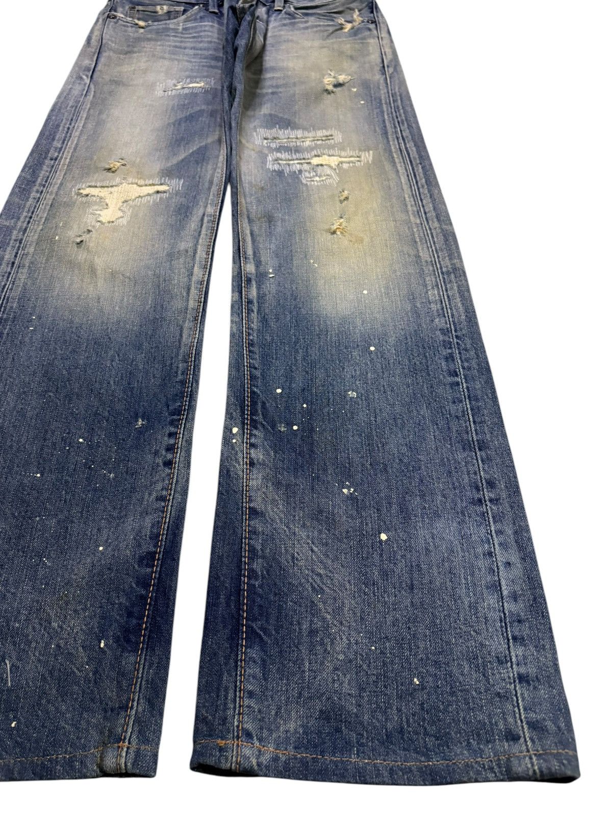 Edwin Vintage Edwin Painted Mud Wash Distress Sashiko Loose Jeans Size US 28 / EU 44 - 8 Thumbnail