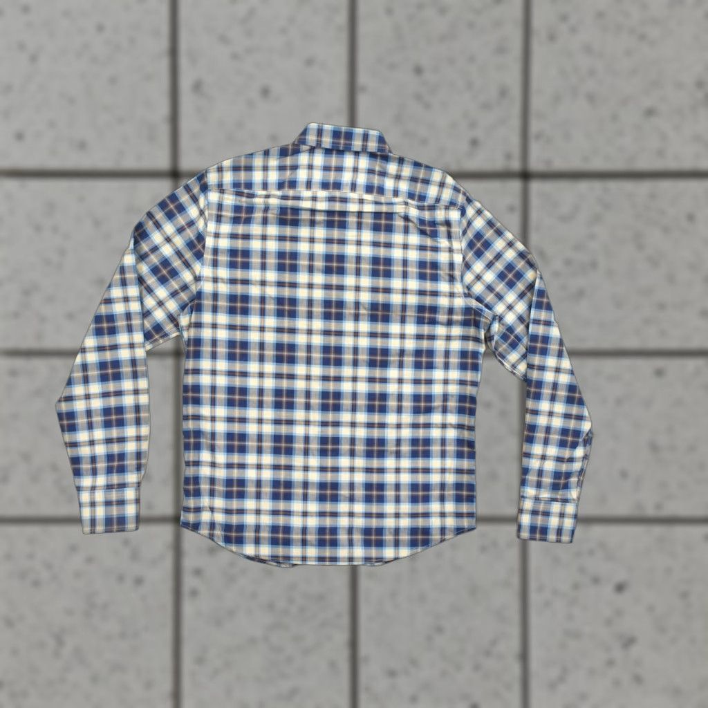 UNTUCKit UNTUCKit Medium Slim Fit Button Down Shirt Blue Tan Plaid Cotton Long Sleeve Wri Size US M / EU 48-50 / 2 - 1 Thumbnail
