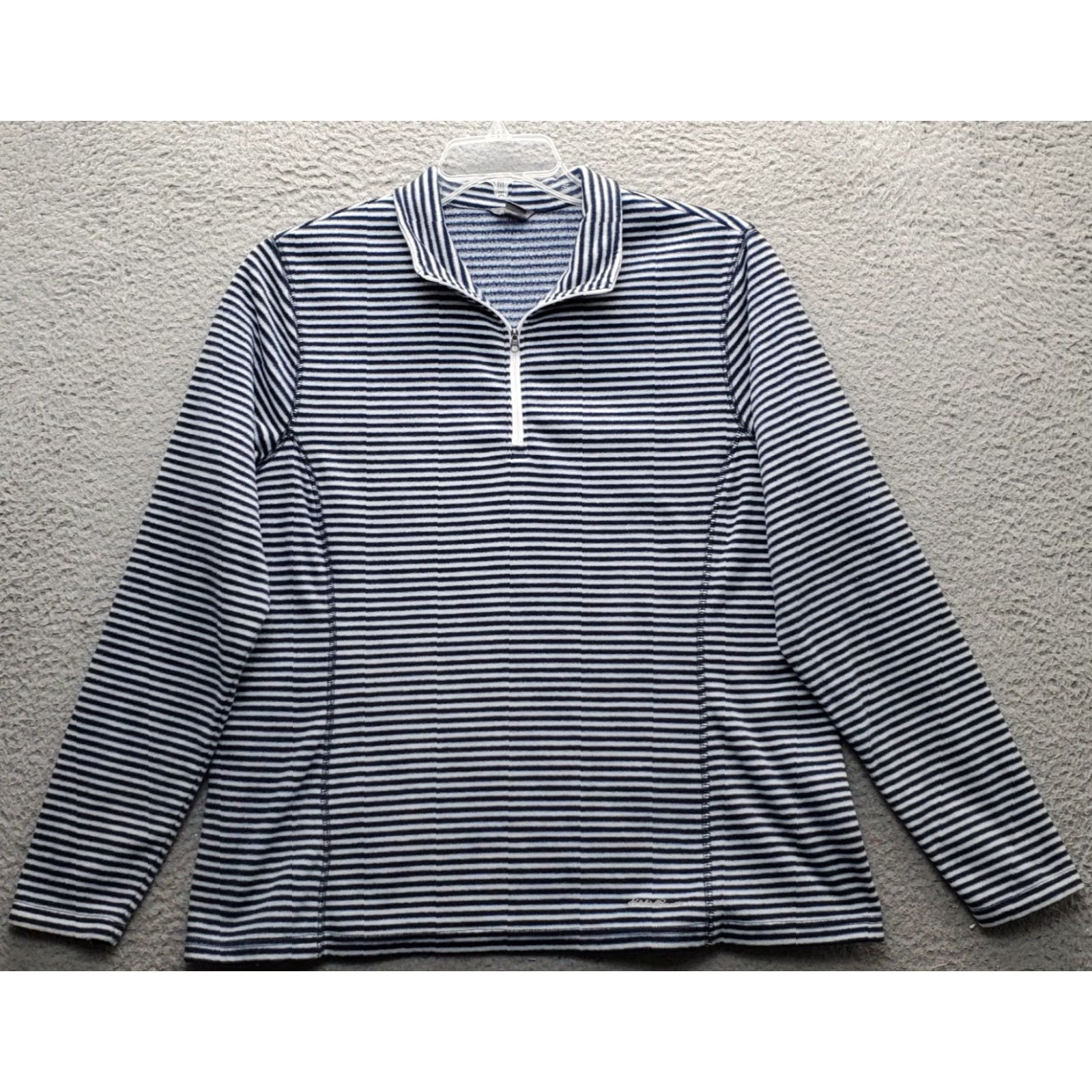 Eddie Bauer Eddie Bauer 1/4 Zip Pullover Women XL Multicolor Striped Fleece Long Sleeve Mock Neck Size XL / US 12-14 / IT 48-50 - 2 Thumbnail