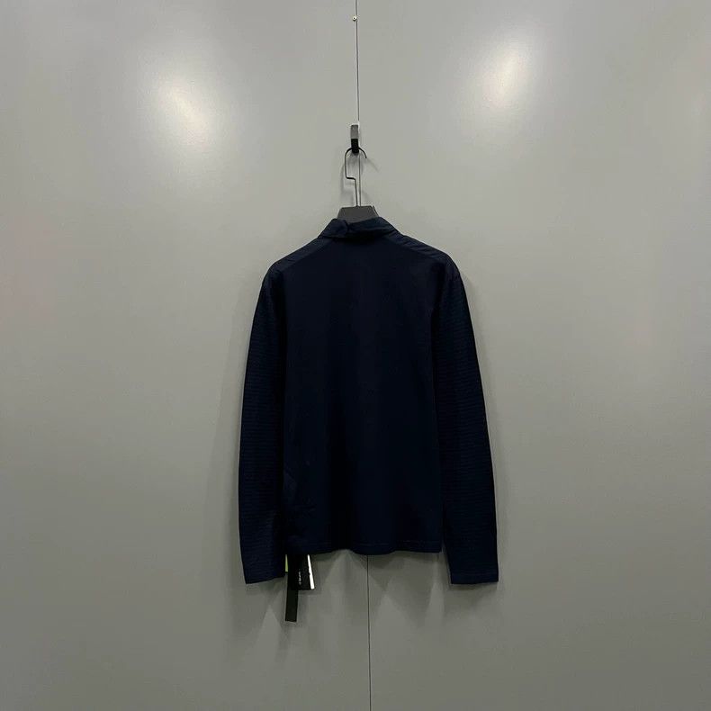 Givenchy Givenchy Navy Blue Patchwork Embroidered Polo Long Sleeve, Size US L / EU 52-54 / 3 - 2 Thumbnail