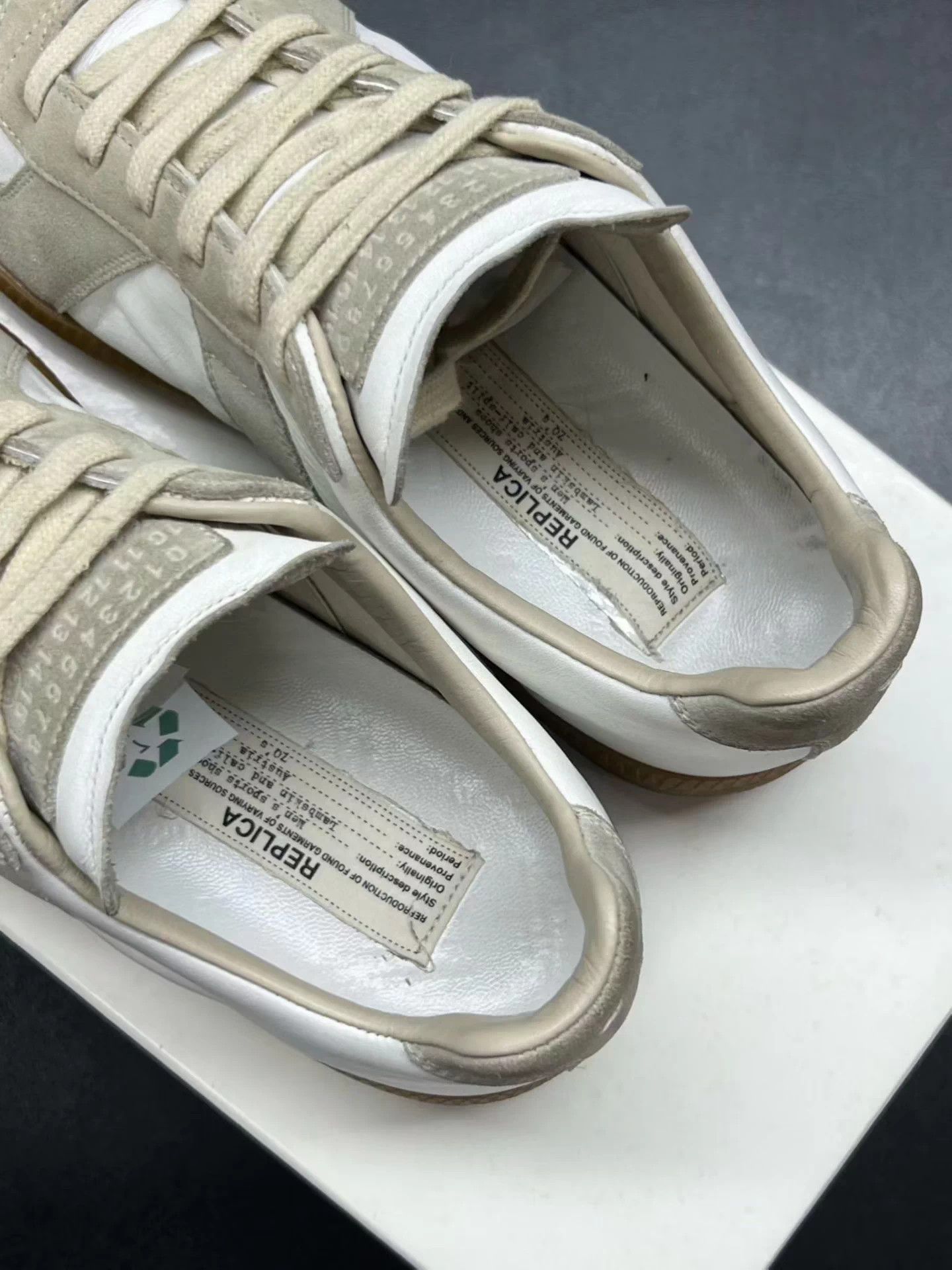 Maison Margiela Maison Margiela Gray/White Low Top Sneaker 40 EU Size US 7 / EU 40 - 4 Thumbnail