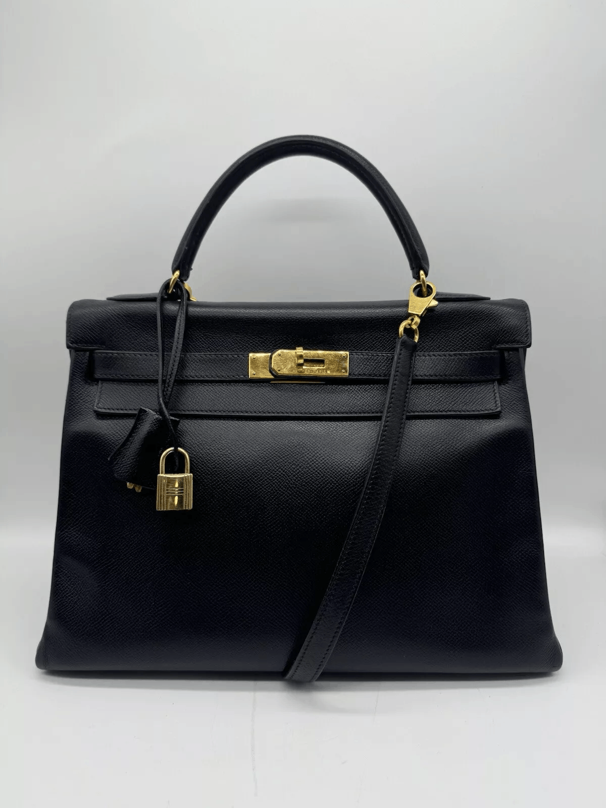 Hermes Hermes Kelly 32 Black Verso Courchevel Size ONE SIZE - 1 Thumbnail