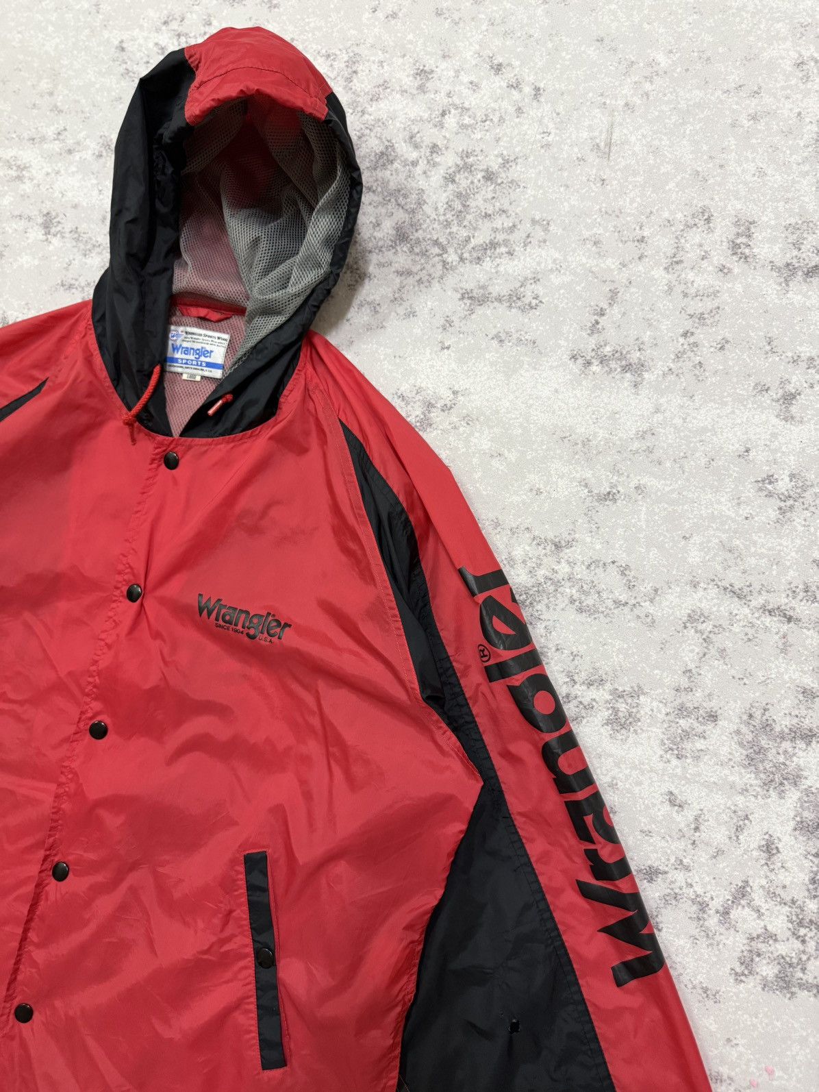 Wrangler VINTAGE 90s WRANGLER SPORTS BIGLOGO HIT COACH WINDBREAKER Size US XL / EU 56 / 4 - 4 Thumbnail