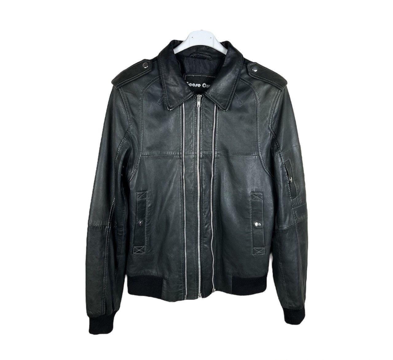 GOOSECRAFT Vintage Goose Craft bomber leather jacket double zip Size US L / EU 52-54 / 3 - 1 Thumbnail