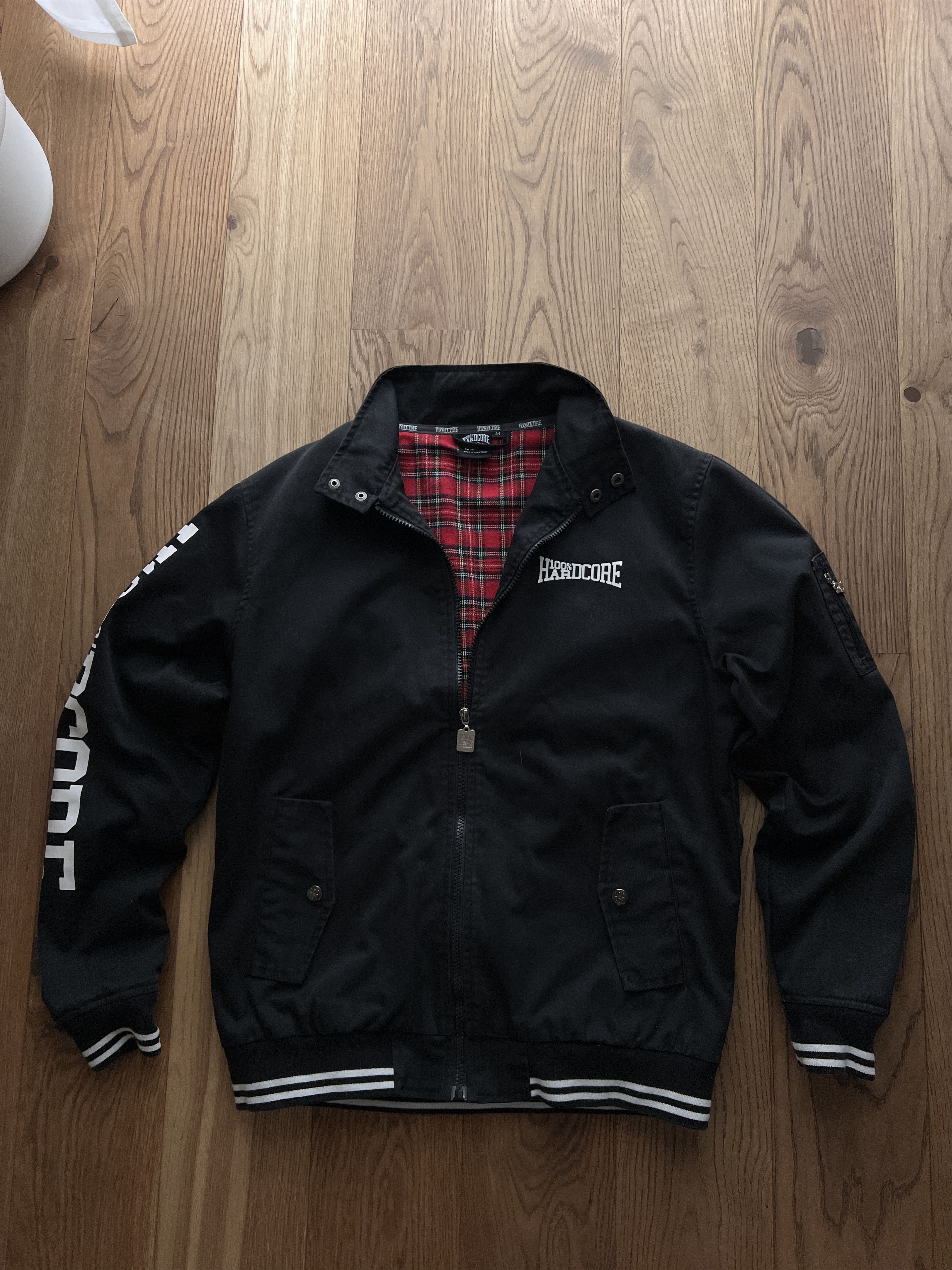 Thunderdome CRAZY Hardcore True VTG 00s bomber jacket plaid pitbull PUNK Size US M / EU 48-50 / 2 - 22 Thumbnail