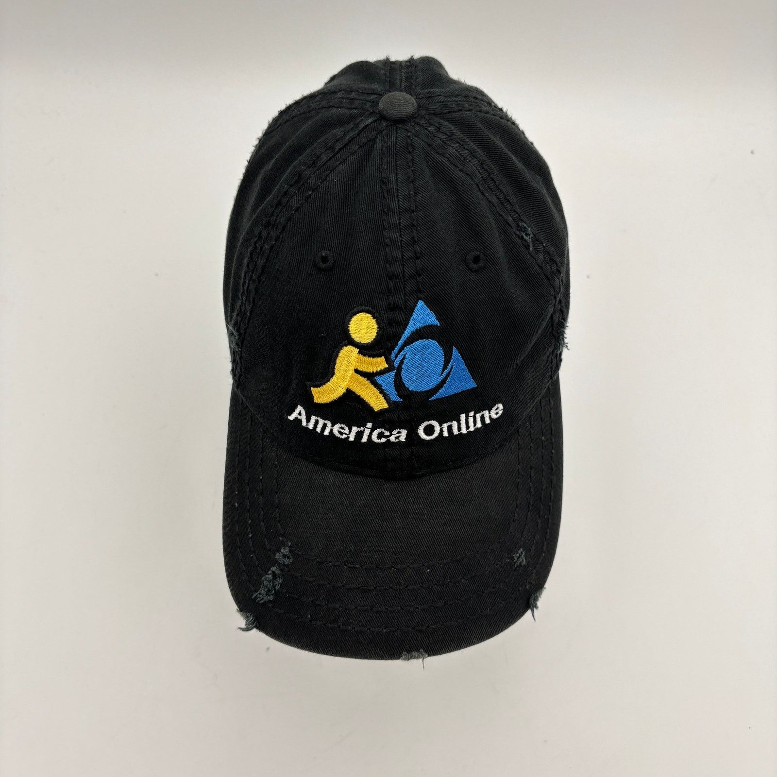 basketcase gallery Rare Basketcase Gallery America Online AOL Hat Distressed Size ONE SIZE - 6 Thumbnail