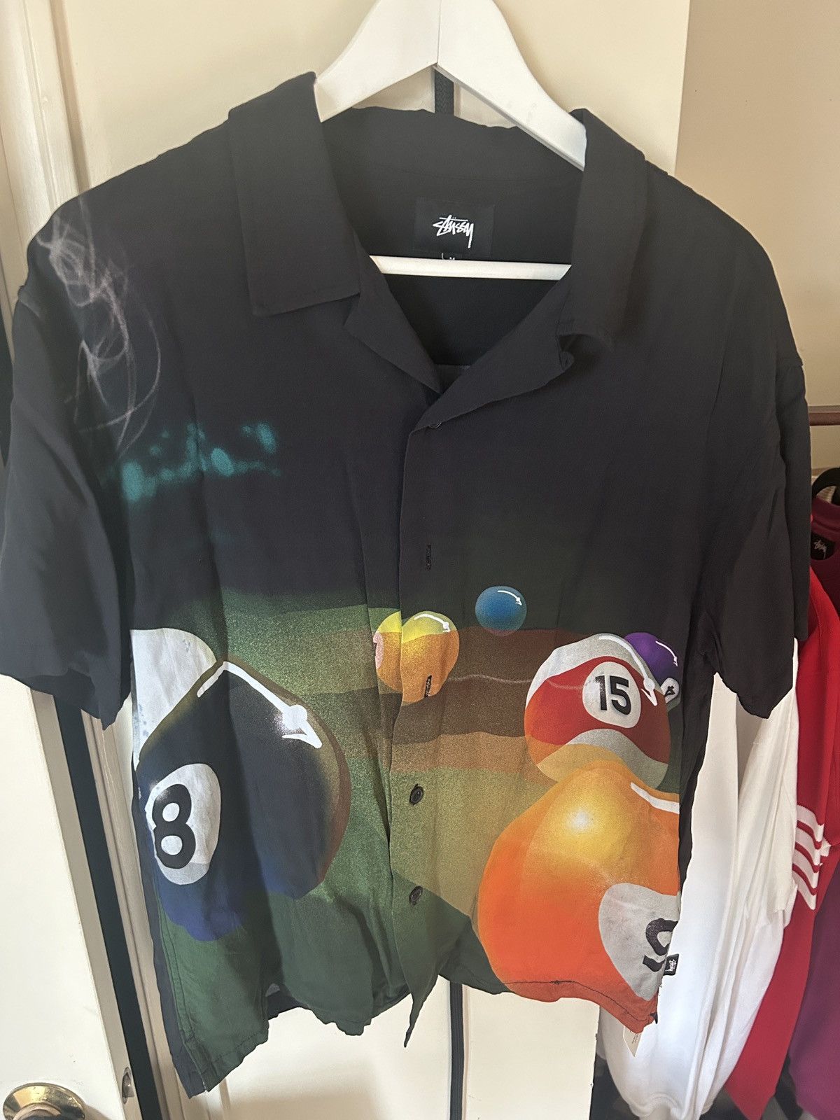 Stussy Stussy 8 ball pool hall button up dress shirt cocktail Size US M / EU 48-50 / 2 - 2 Thumbnail