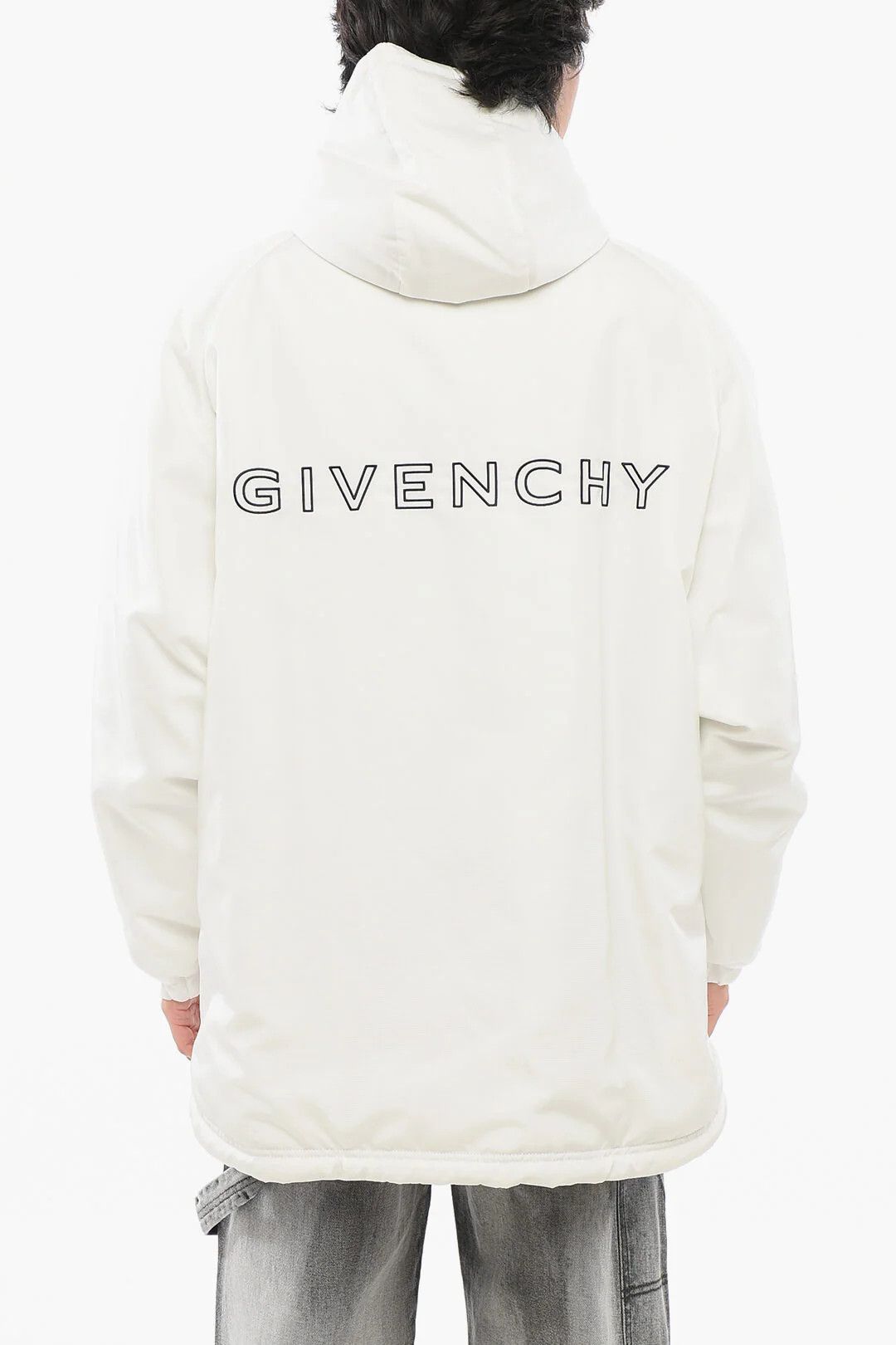 Givenchy og1mm0326 Logo Padded Zip-up Parka in White Size US M / EU 48-50 / 2 - 2 Thumbnail