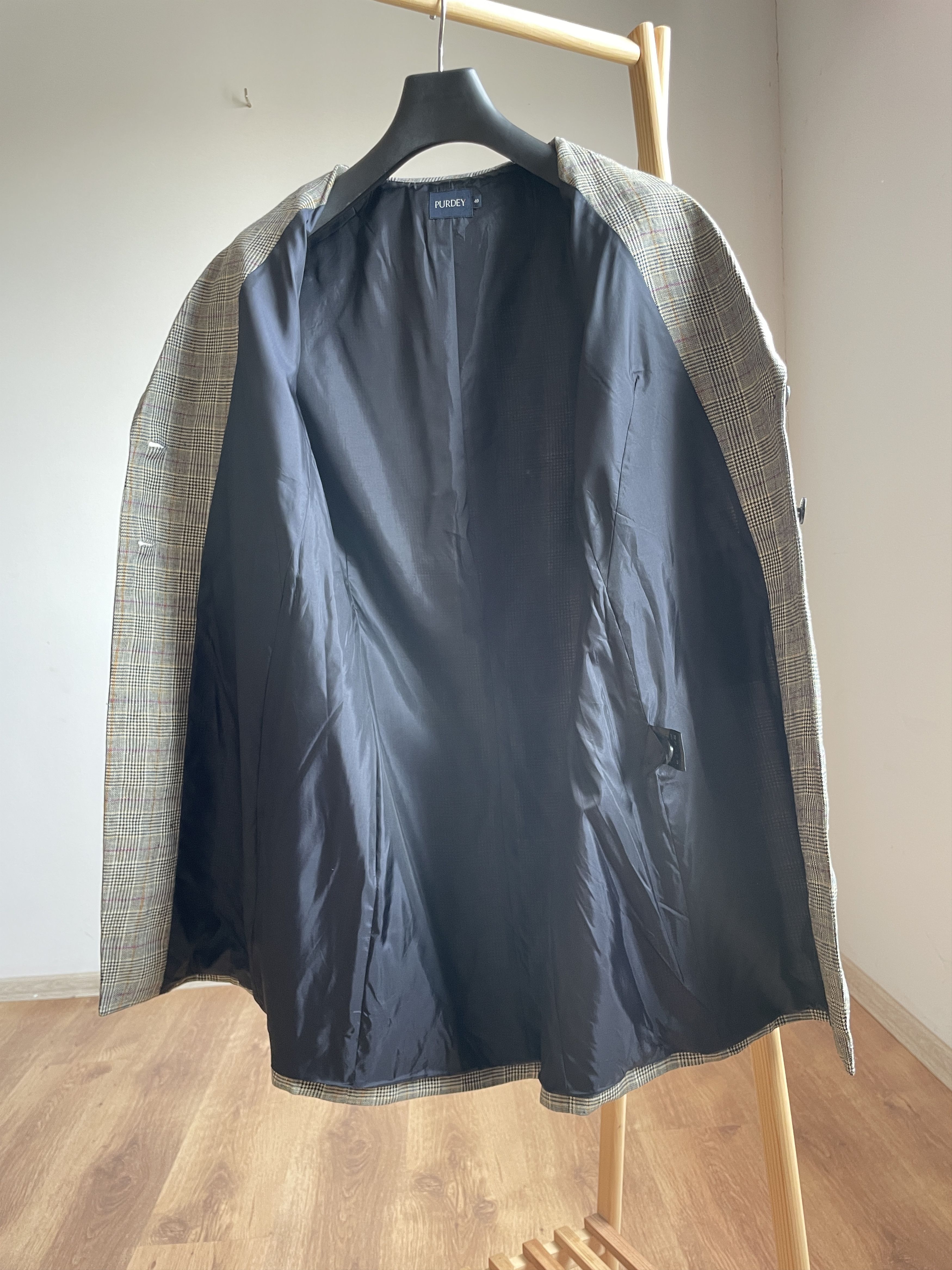 Purdey Purdey Womens Plaid Linen Coat Size EUR 40 Size S / US 4 / IT 40 - 3 Thumbnail