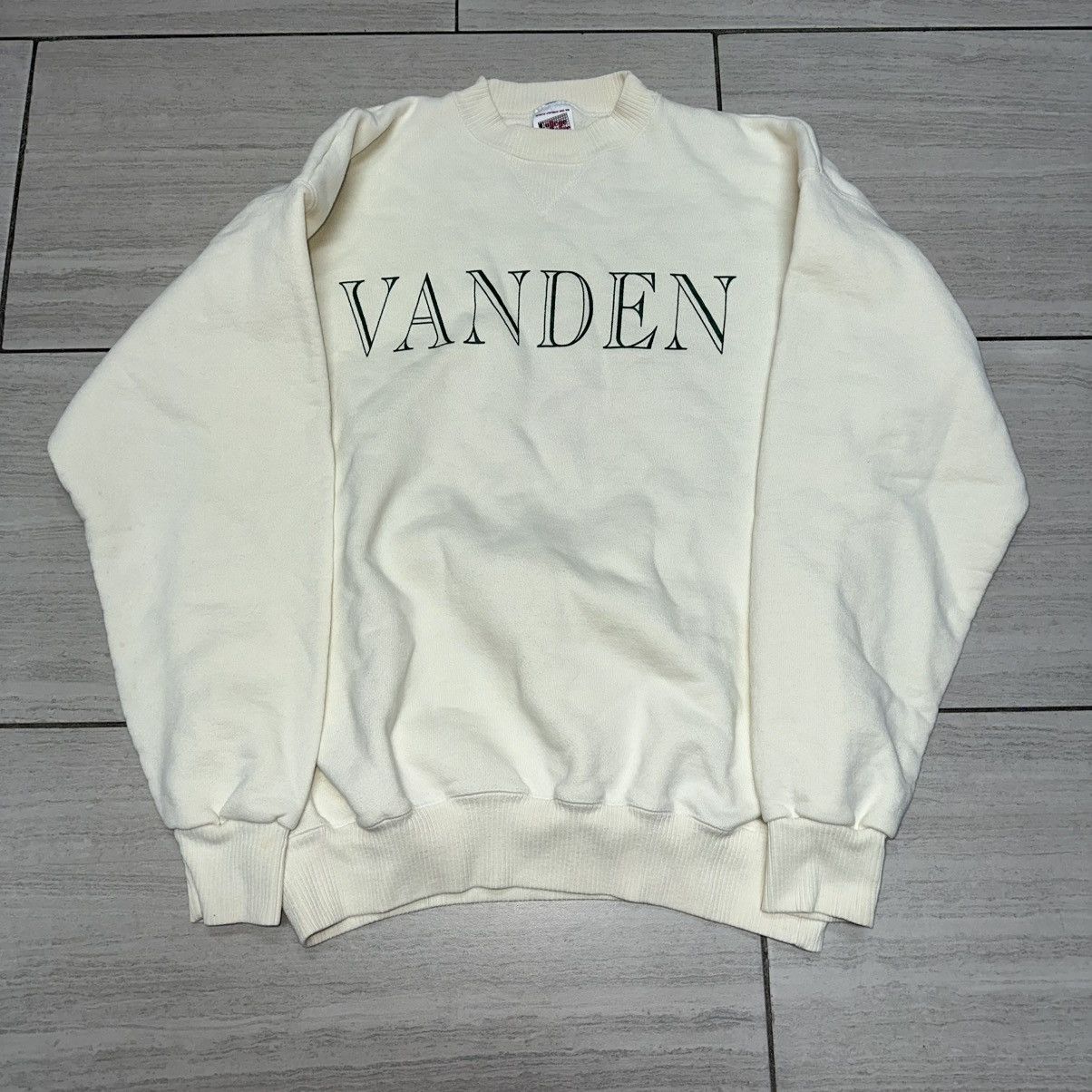 Vintage Off White Vintage Vanden Collegiate Single V Crewneck Size US XL / EU 56 / 4 - 1 Thumbnail