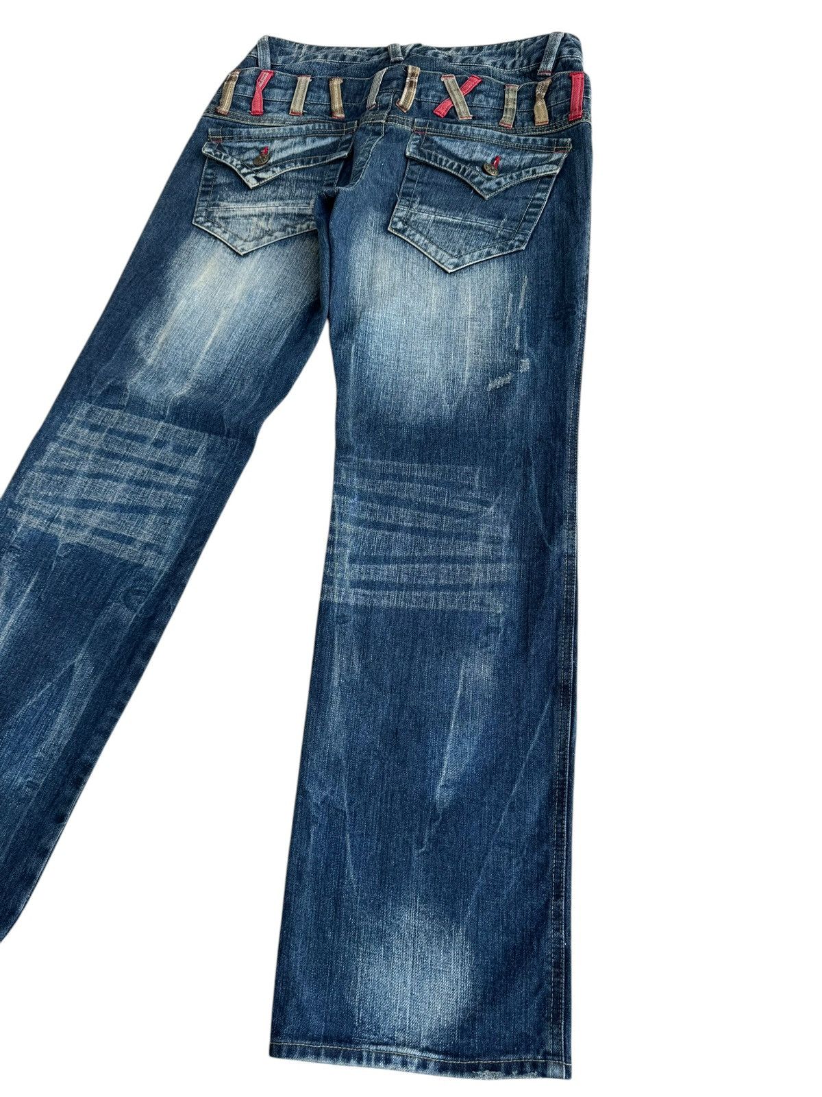 Japanese Brand Vintage Unbranded Distressed Double Waist Denim Jeans Size US 32 / EU 48 - 8 Thumbnail