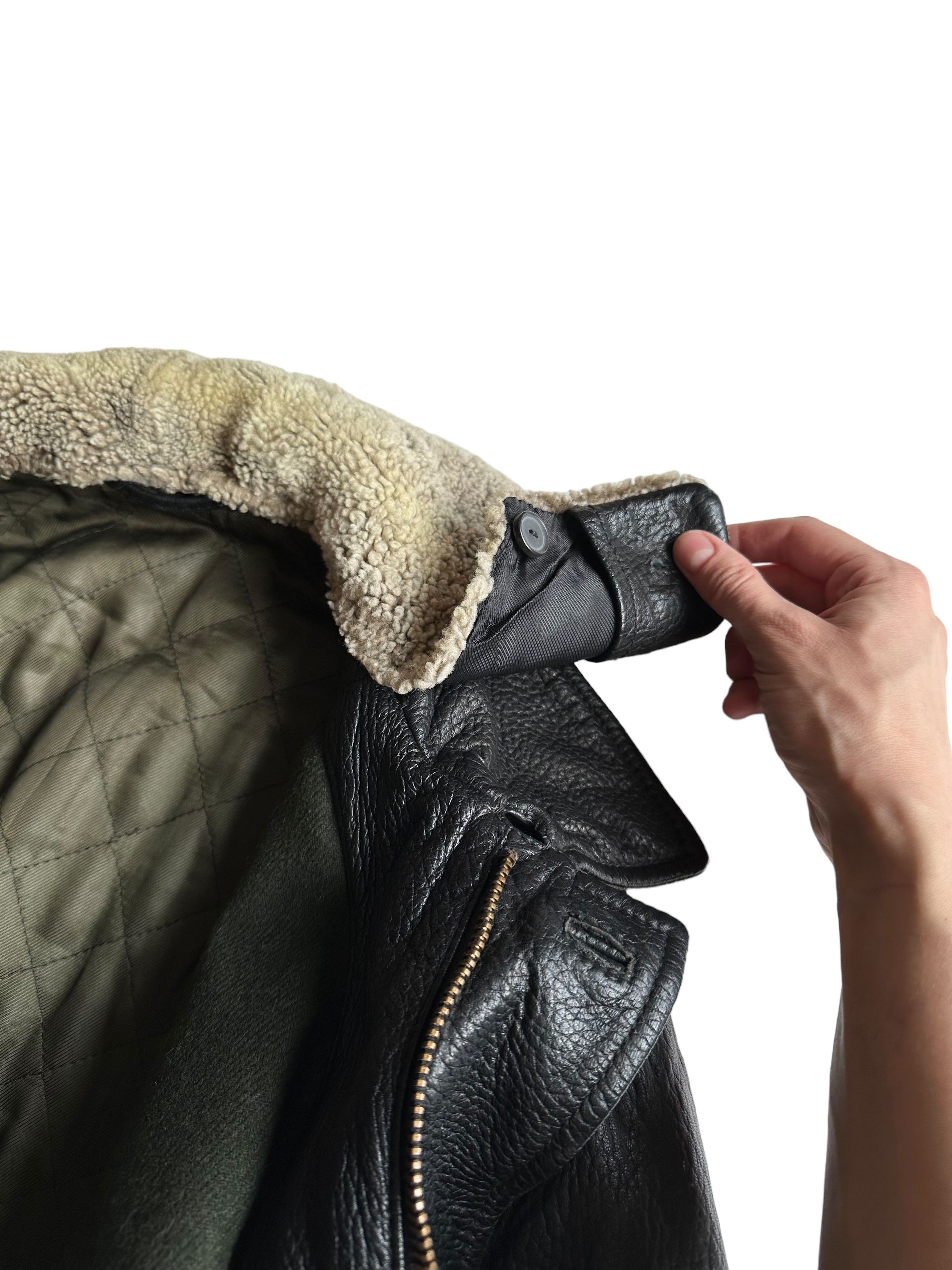 Mandelli Enrico Mandelli Black Leather Aviator Jacket (IT50/M-L) Size US M / EU 48-50 / 2 - 9 Thumbnail